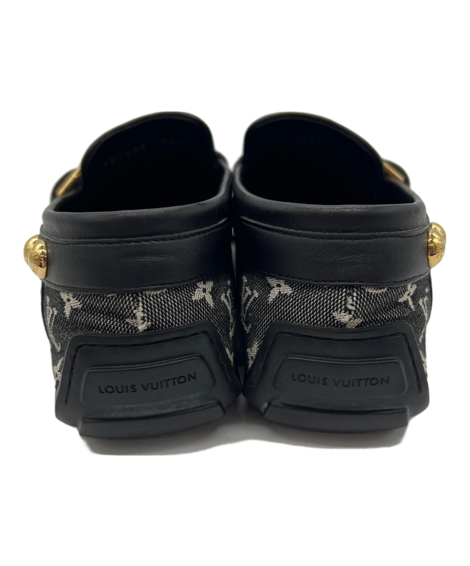 22044✨ルイヴィトン LV金具 ドライビングシューズ レザー ブラック 36 中古・古着通販】LOUIS VUITTON (ルイ ヴィトン) ドライビングシューズ
