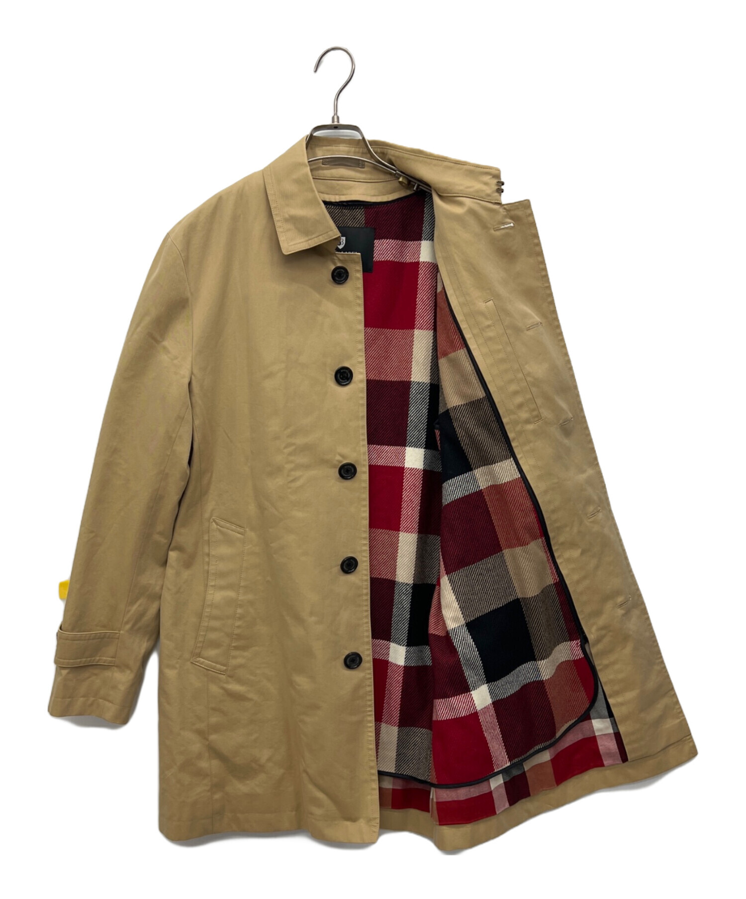 ブラックレーベルクレストブリッジ ピーコート ベージュ 裏地チェック 中古・古着通販】BLACK LABEL CRESTBRIDGE (ブラックレーベル クレスト