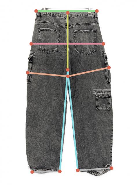 中古・古着通販】ZARA (ザラ) デニムカーゴパンツ ブラック サイズ:44