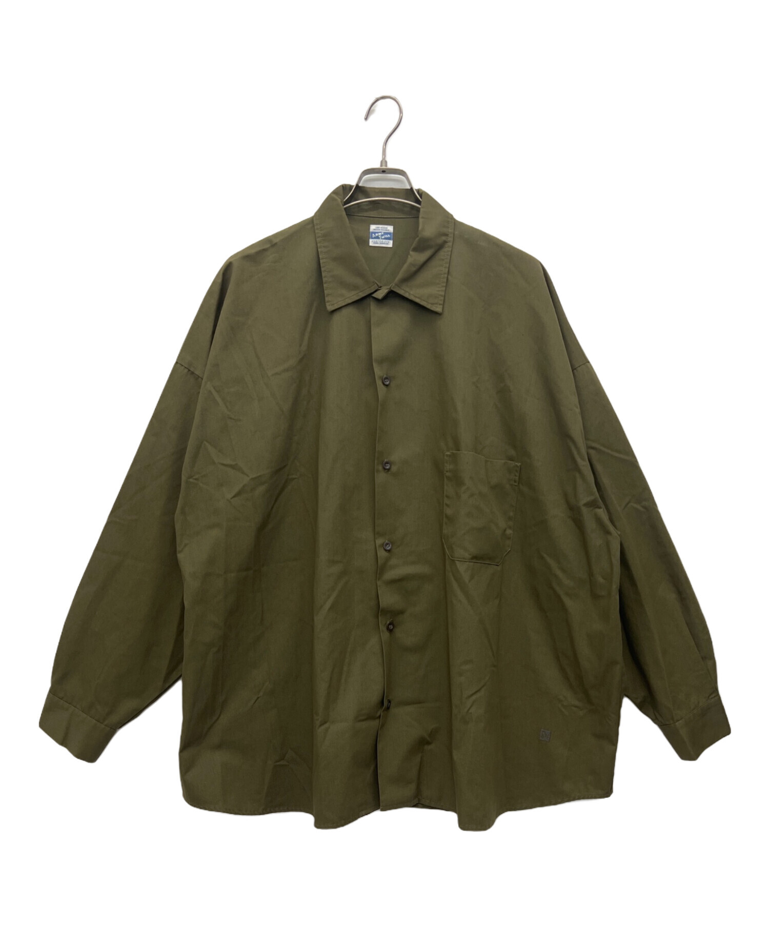 ARMY TWILL (アーミーツイル) Cotton&frasl;Polyester Plain Big Shirt オリーブ サイズ:L