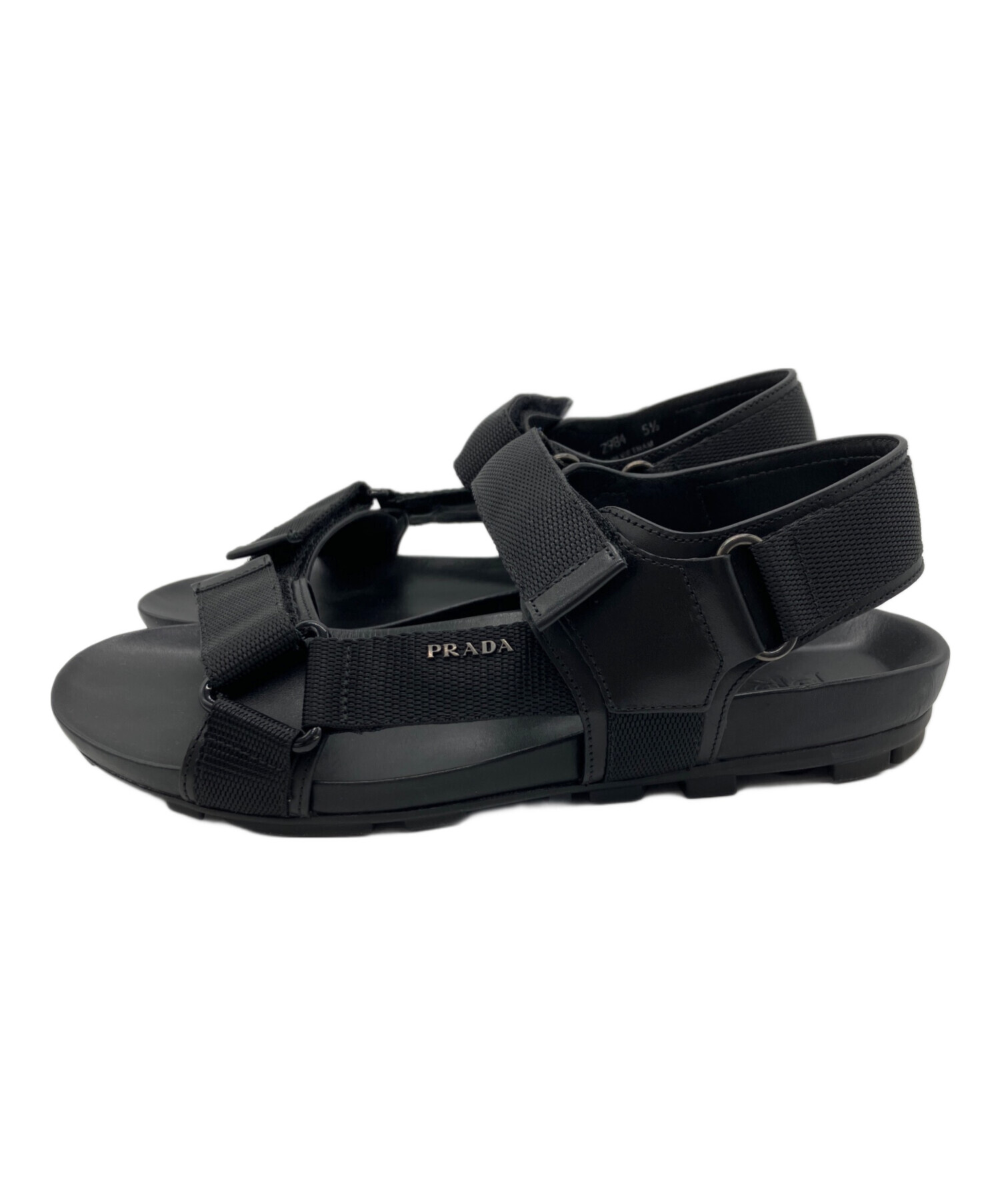 中古・古着通販】PRADA (プラダ) スポーツサンダル ブラック サイズ:5
