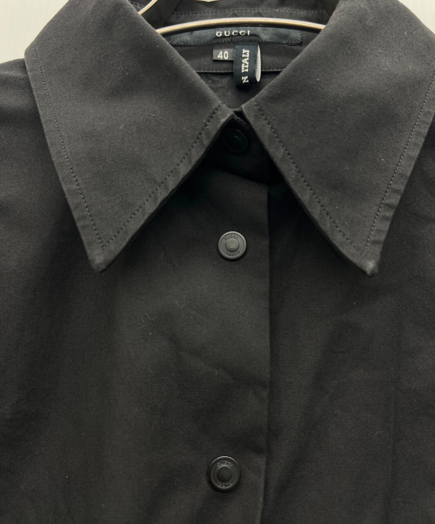 中古・古着通販】GUCCI (グッチ) 長袖シャツ ブラック サイズ:40