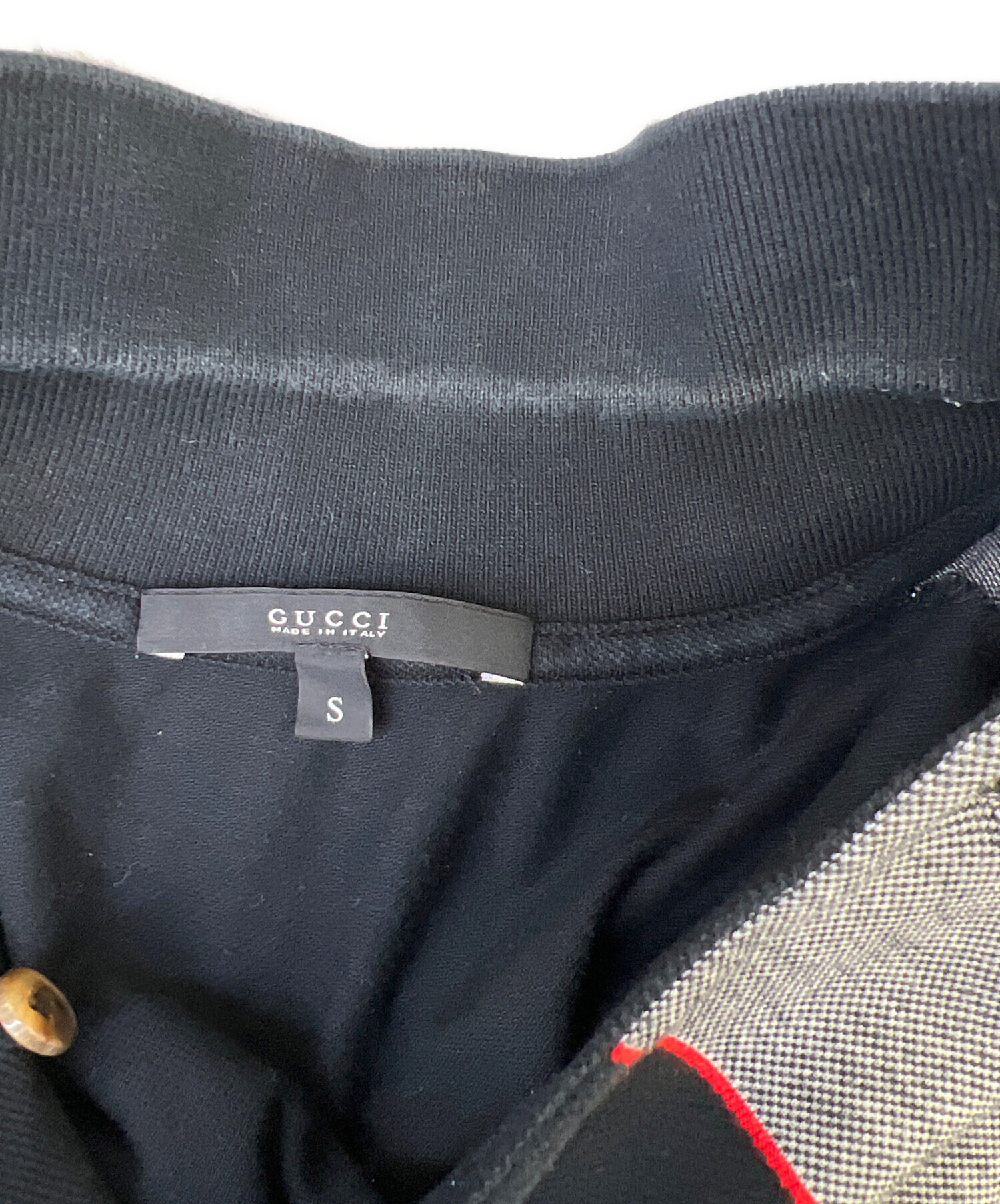 中古・古着通販】GUCCI (グッチ) ポロシャツ ブラック×グレー サイズ:S