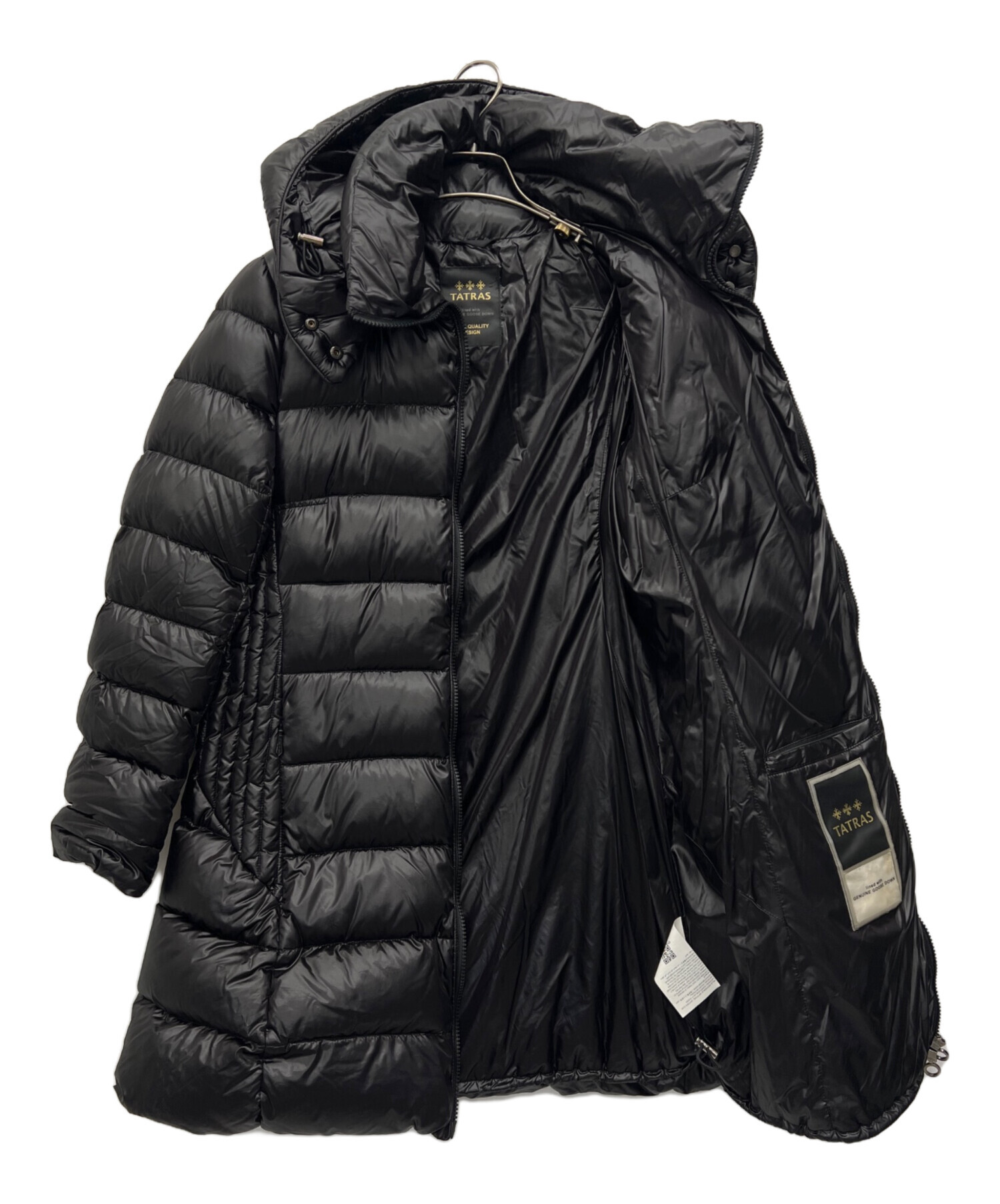 TATRAS ブラック ステンカラーコート 中古美品 中古・古着通販】TATRAS (タトラス) ダウンコート ブラック サイズ:4