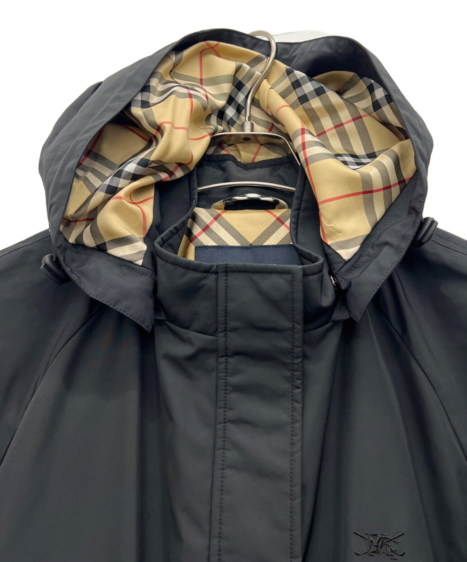 BURBERRY GOLF バーバリーゴルフ コート Lサイズ ブラック 中古・古着通販】BURBERRY GOLF (バーバリーゴルフ) フーデッドコート
