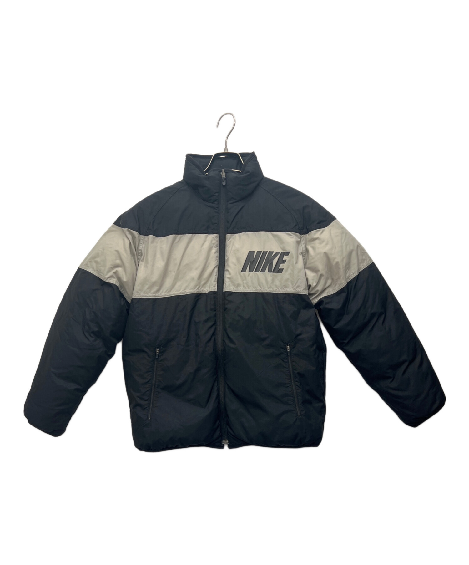 nike vintage 総柄　ダウンジャケット 中古・古着通販】NIKE (ナイキ) ダウンジャケット グレー×ブラック