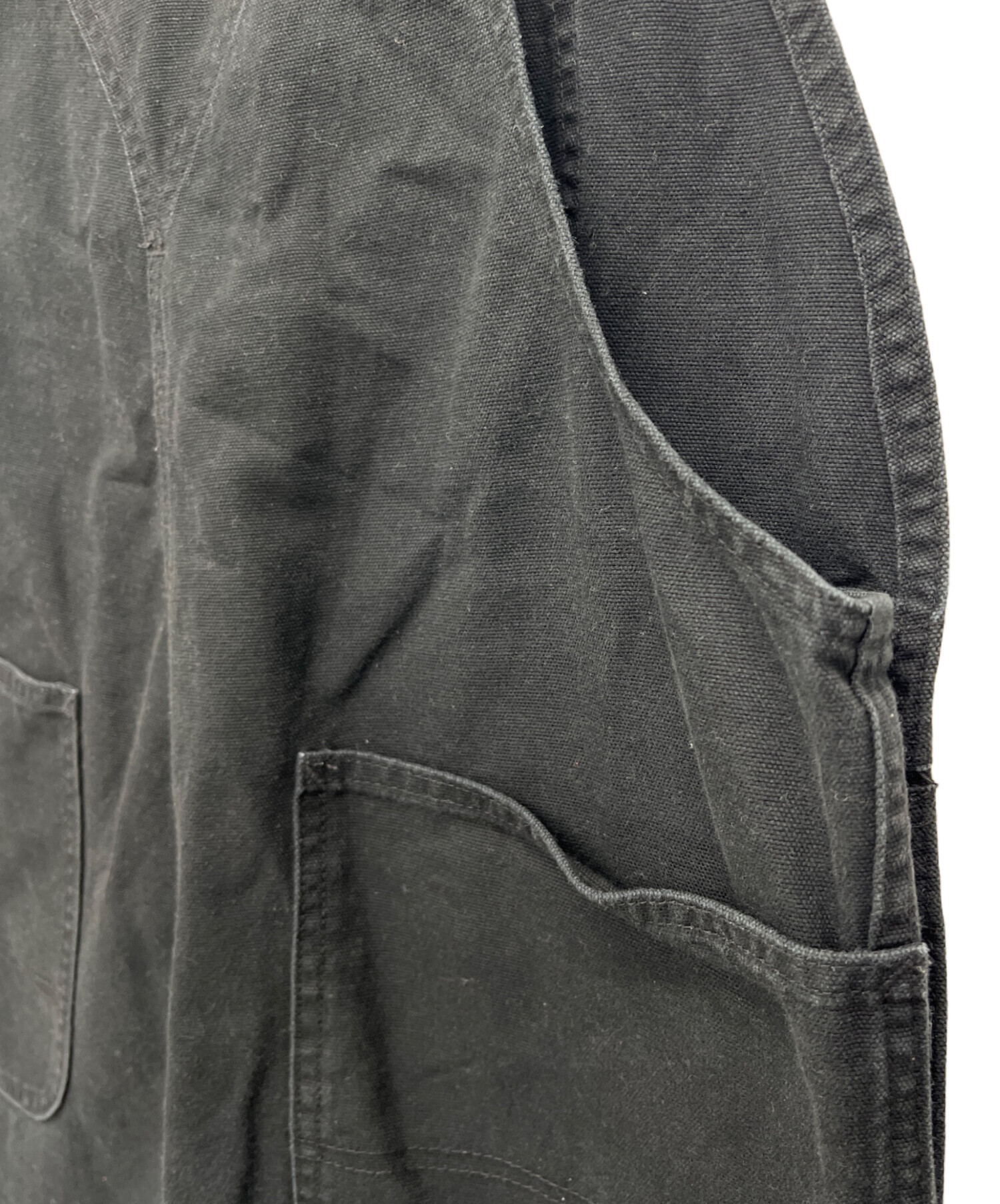 中古・古着通販】LEE (リー) オーバーオール ブラック サイズ:L