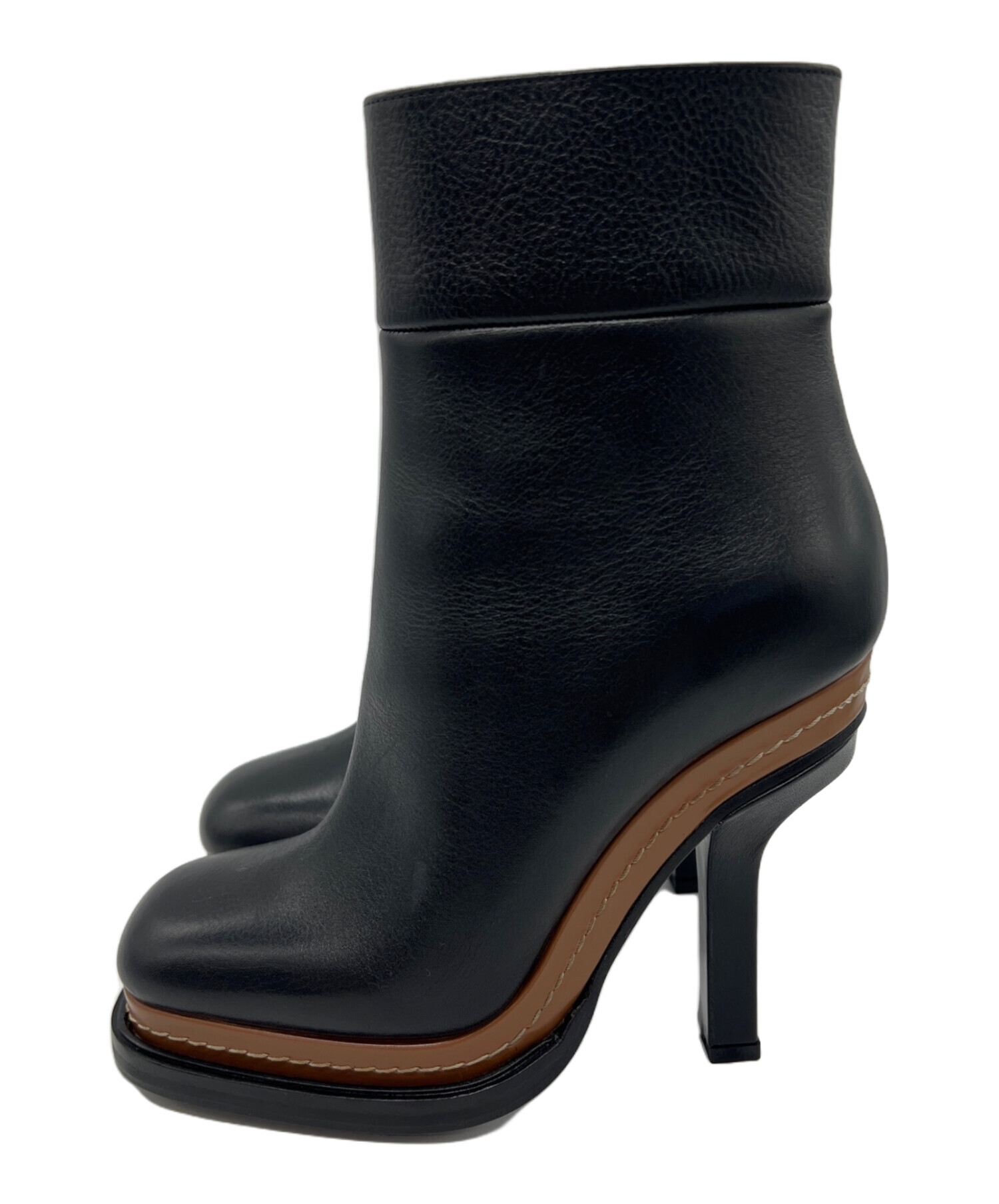 未使用【Marni/マルニ】 ブラック レースアップ　ショートブーツ 中古・古着通販】MARNI (マルニ) ブーツ ブラック サイズ:37｜ブランド