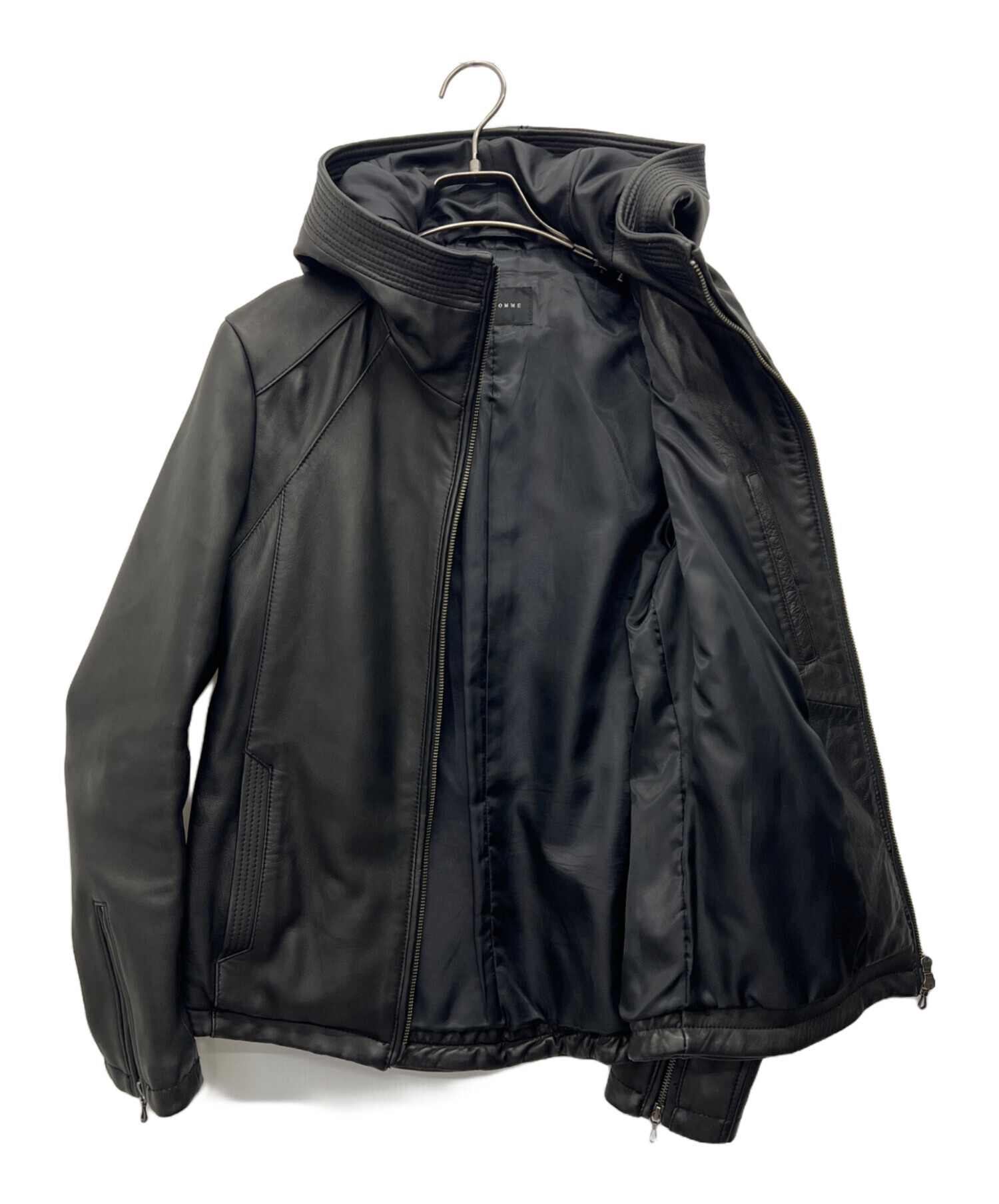 中古・古着通販】TETE HOMME (テット オム) レザージャケット ブラック 
