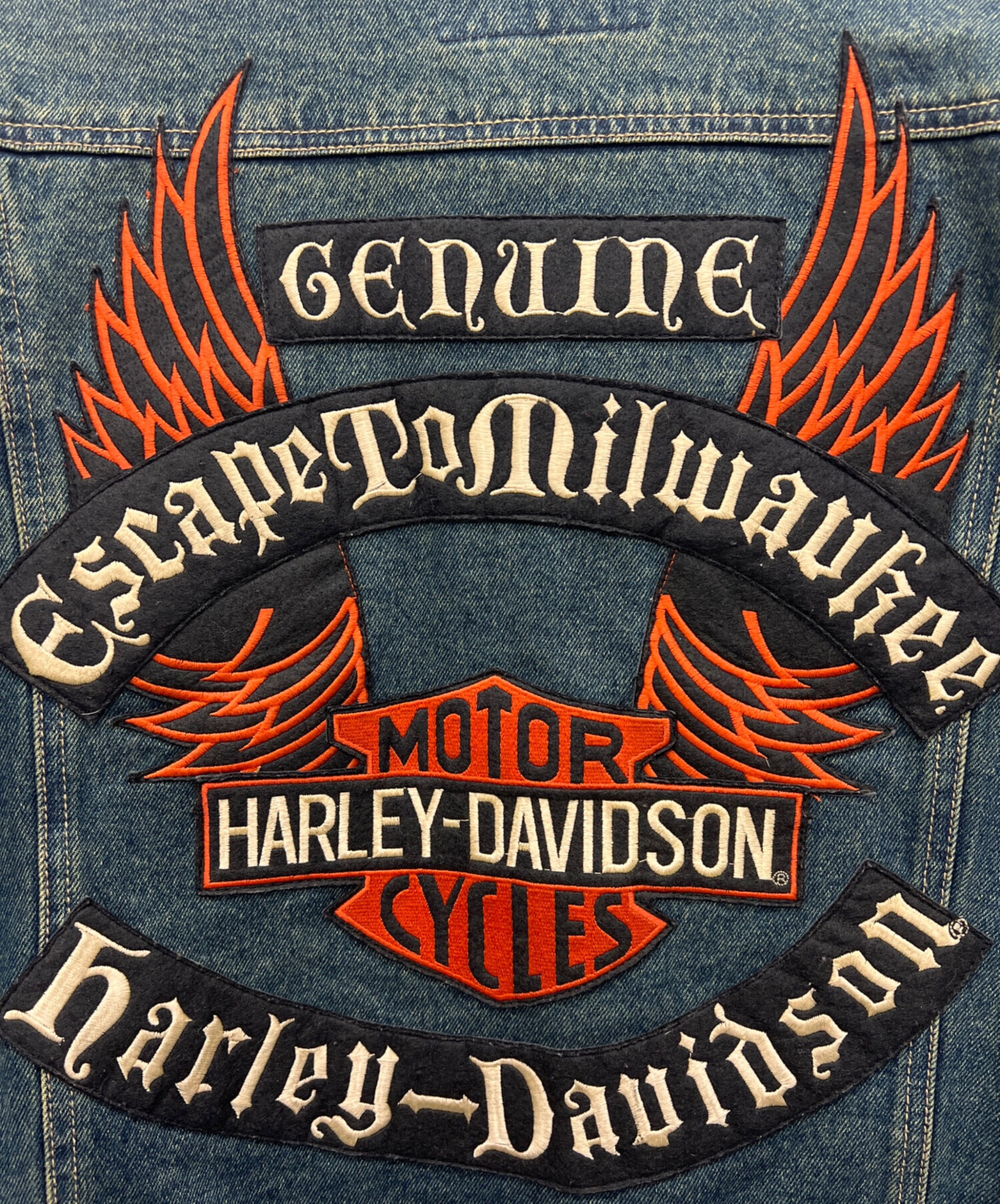 Harley-Davidson デニムジャケット #1ロゴ 中古・古着通販】HARLEY-DAVIDSON (ハーレーダビッドソン) デニム