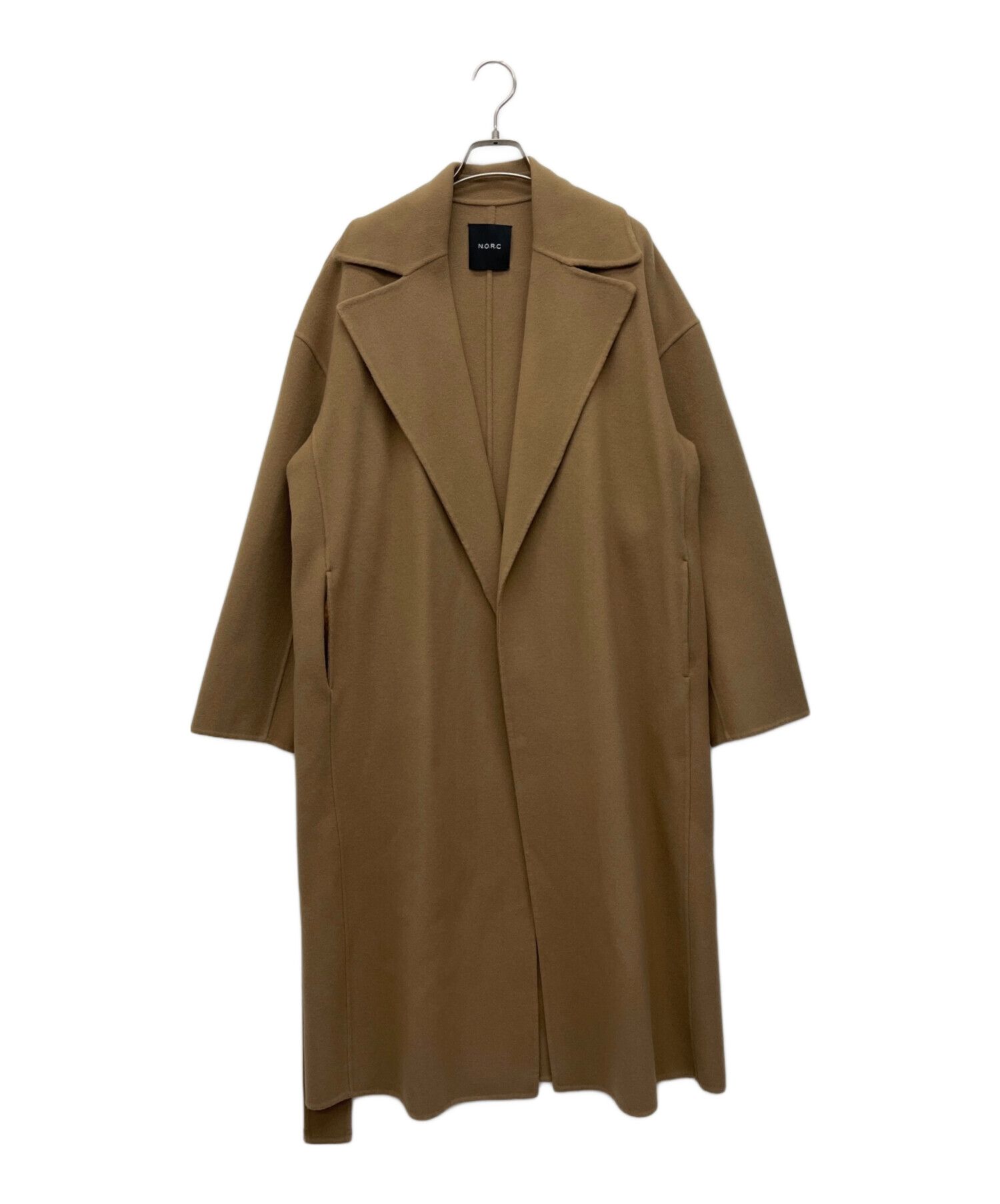 【売り切りSALE】ノークバイザライン ライトウールリバーロングコート ベージュ 中古・古着通販】N.O.R.C (ノーク) ウールリバービッグカラーコート