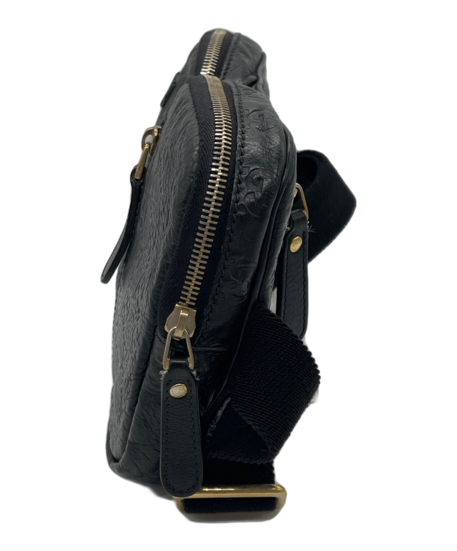 c*1様 GUCCI☆ウエストポーチブラック　ヴィンテージグッチ⚠ワケアリ品のた 中古・古着通販】GUCCI (グッチ) ウエストポーチ ブラック｜ブランド
