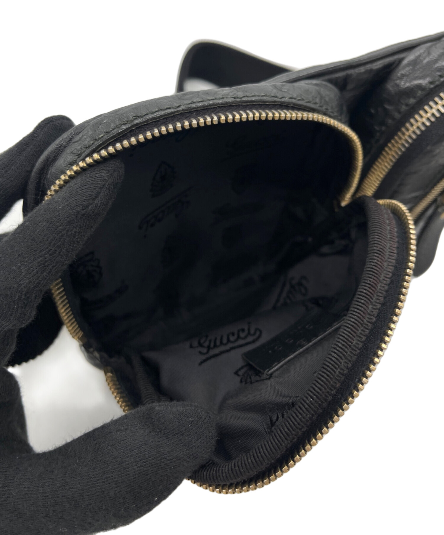 c*1様 GUCCI☆ウエストポーチブラック　ヴィンテージグッチ⚠ワケアリ品のた 中古・古着通販】GUCCI (グッチ) ウエストポーチ ブラック｜ブランド