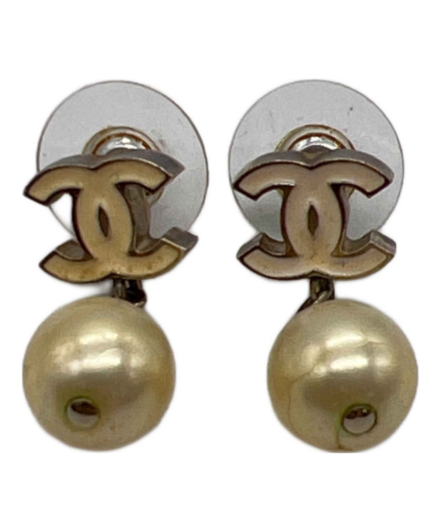 中古・古着通販】CHANEL (シャネル) ピアス ココマーク ホワイト