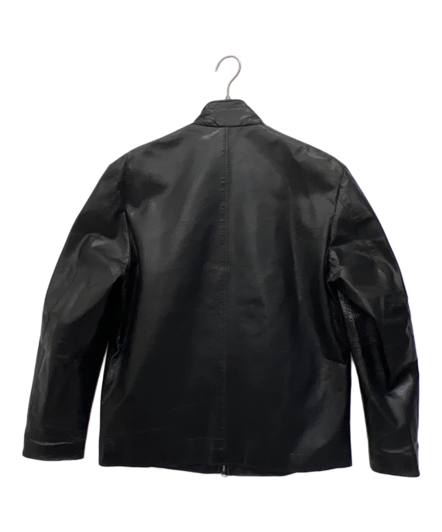 GUESS ブラック　レザー　シングルライダースコートライナー付き　L 中古・古着通販】GUESS (ゲス) シングルライダースジャケット ブラック