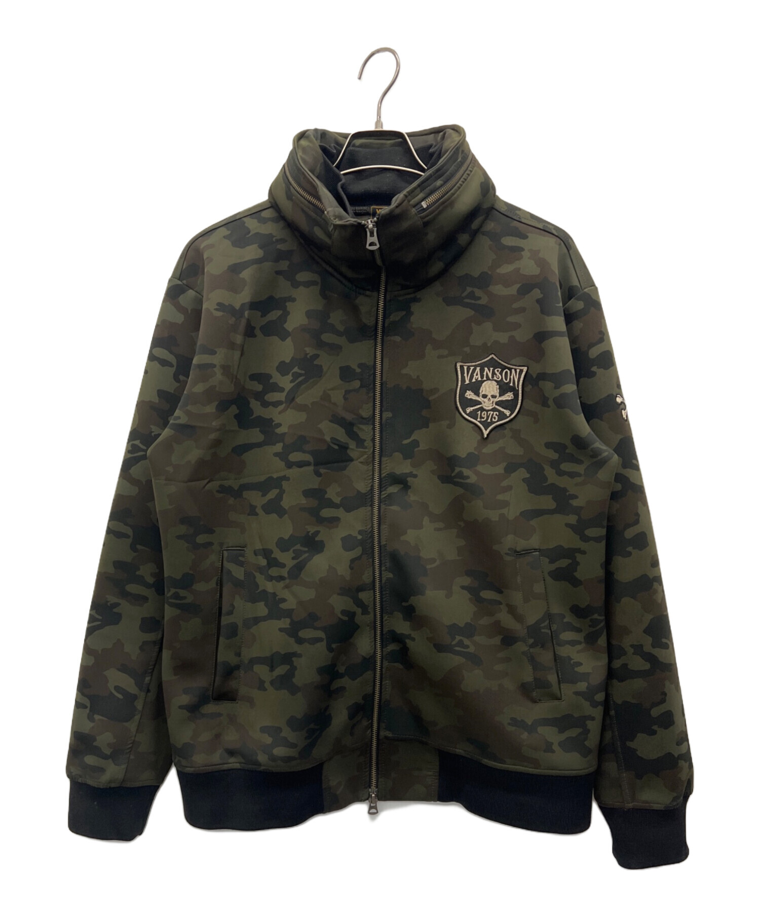 VANSON ミリタリージャケット Lサイズ オリーブ 中古・古着通販】VANSON (バンソン) ジップフーディジャケット