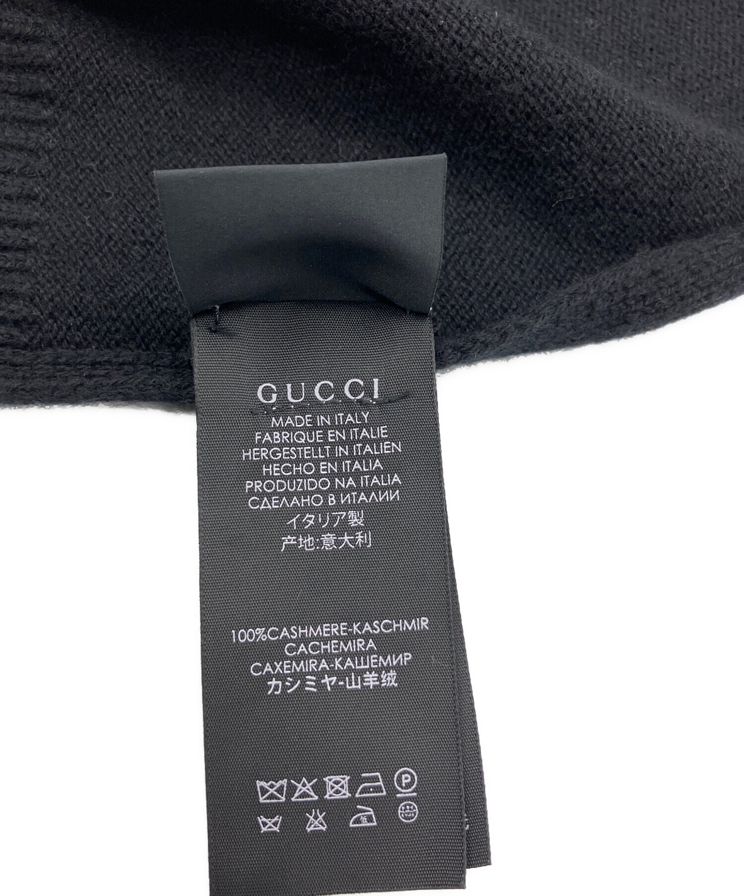 新品 GUCCI グッチ 正規品 マフラー 100% カシミア ロゴ タグ付き 中古・古着通販】GUCCI (グッチ) カシミヤマフラー ブラック｜ブランド