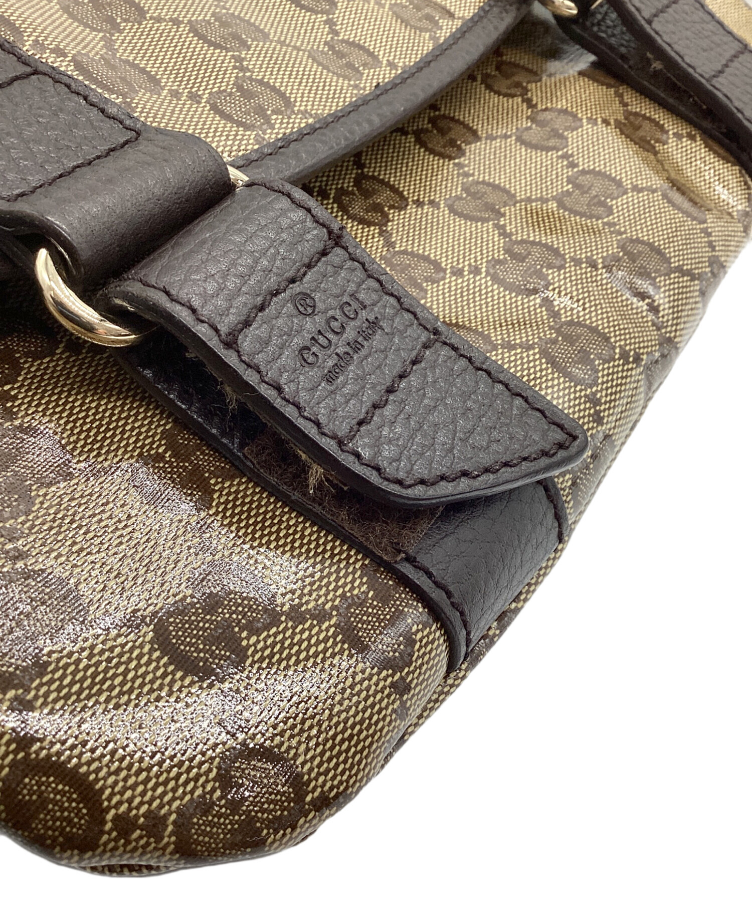 中古・古着通販】GUCCI (グッチ) GGクリスタル ボディバッグ ブラウン 