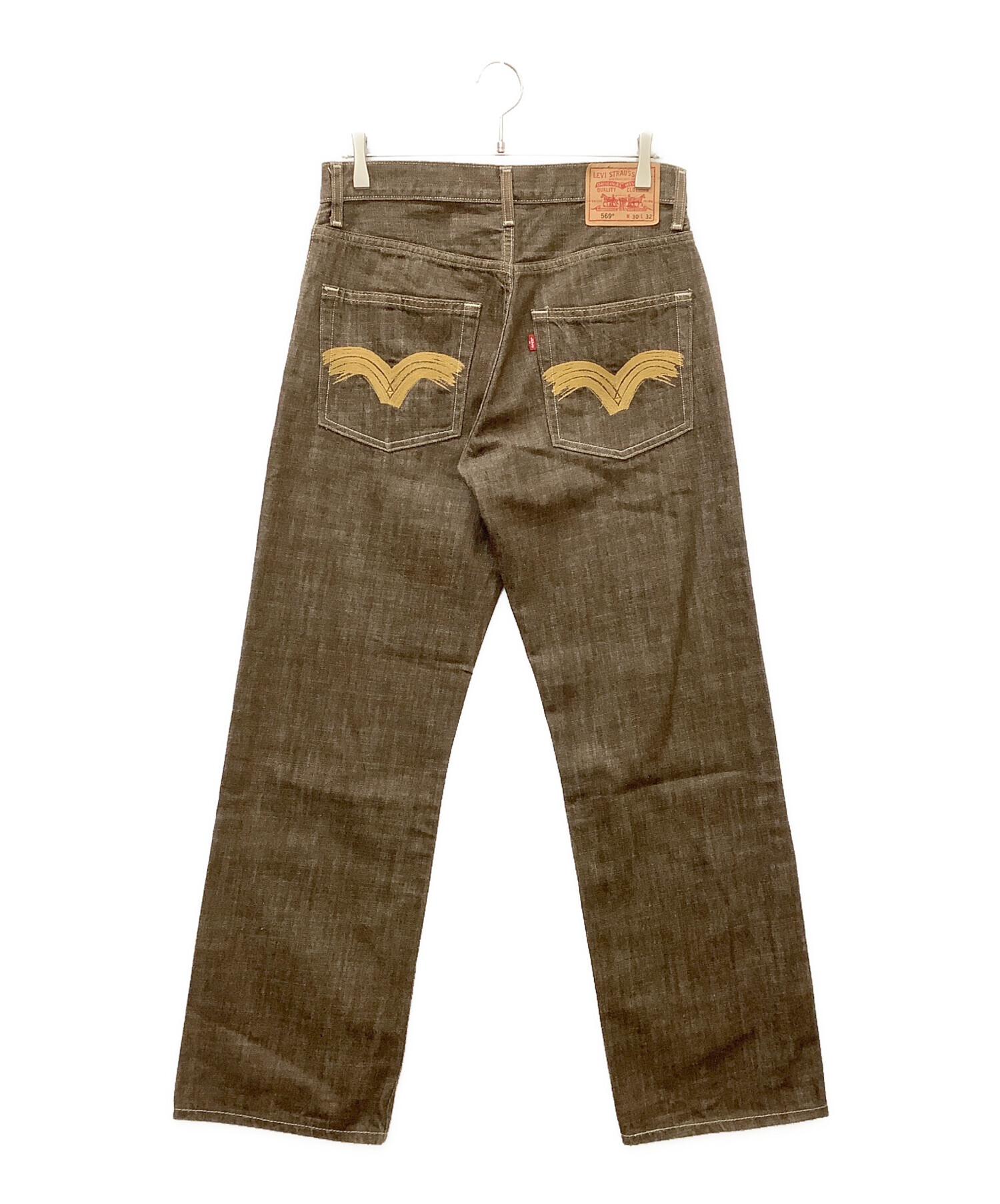 LEVI'S 569 W30 L30 刺繍ブラウンデニム 中古・古着通販】LEVI'S (リーバイス) 569デニムパンツ ブラウン