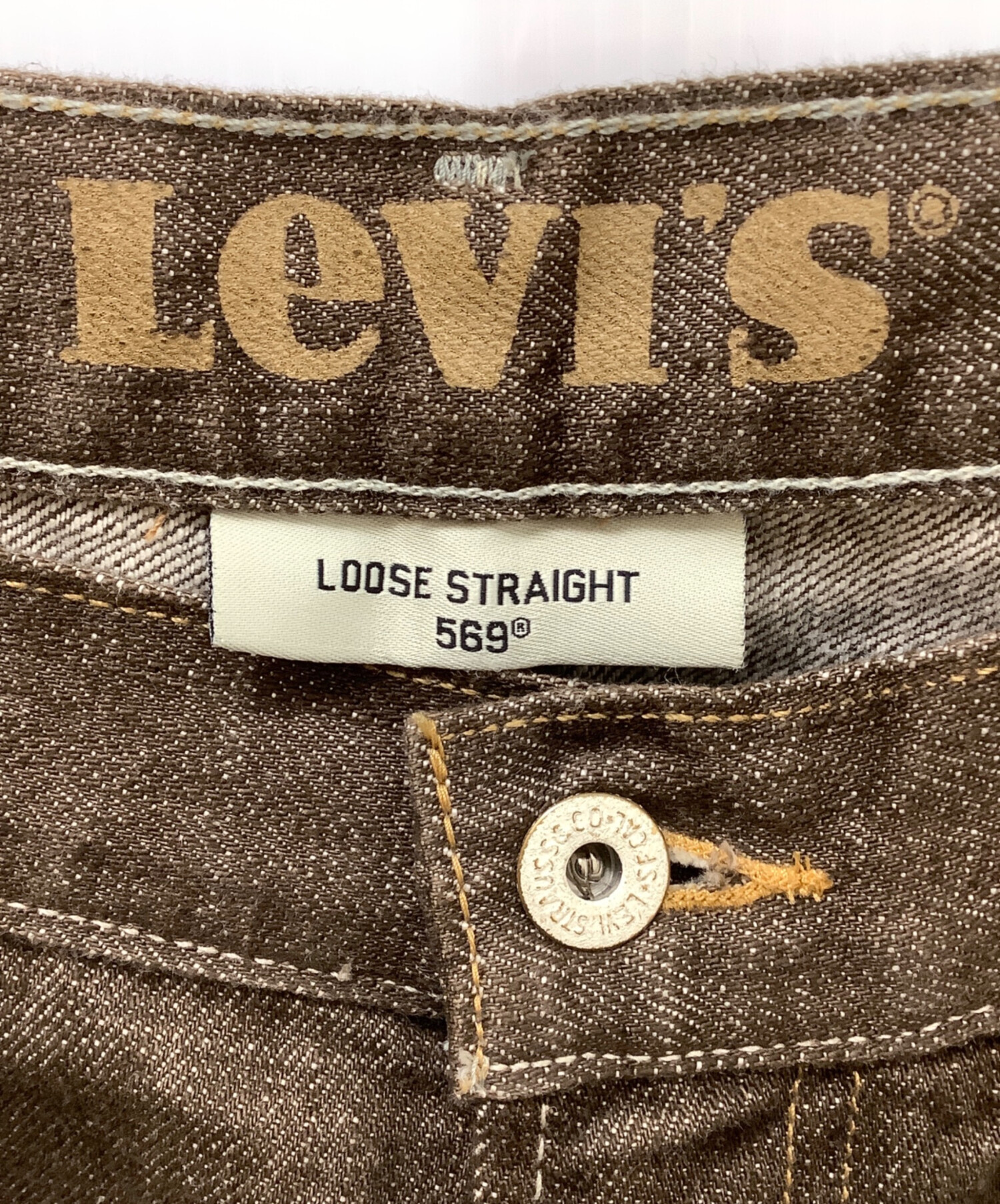 LEVI'S 569 W30 L30 刺繍ブラウンデニム 中古・古着通販】LEVI'S (リーバイス) 569デニムパンツ ブラウン