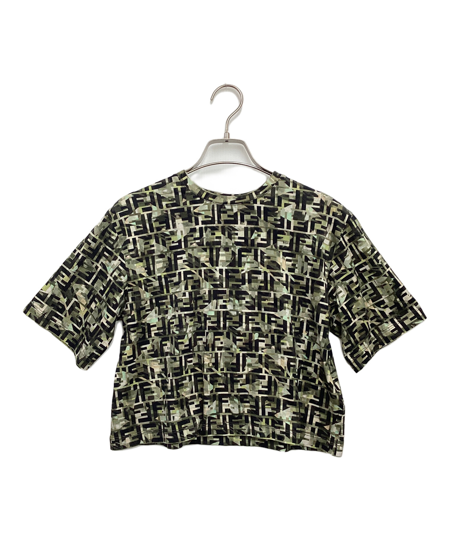 中古・古着通販】FENDI (フェンディ) Tシャツ カーキ×ブラック サイズ 