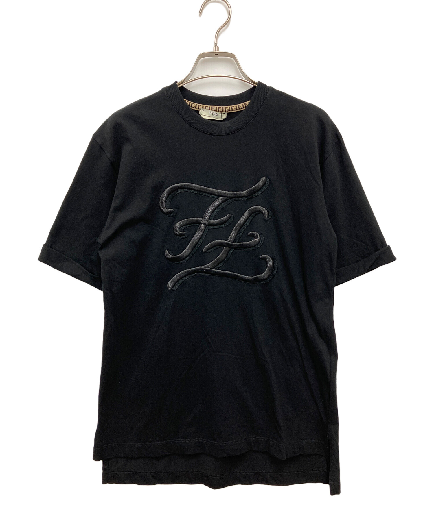 GW直前セール FENDI　ブラック Tシャツ　XXXS（S~L) 中古・古着通販】FENDI (フェンディ) カリグラフィーTシャツ ブラック