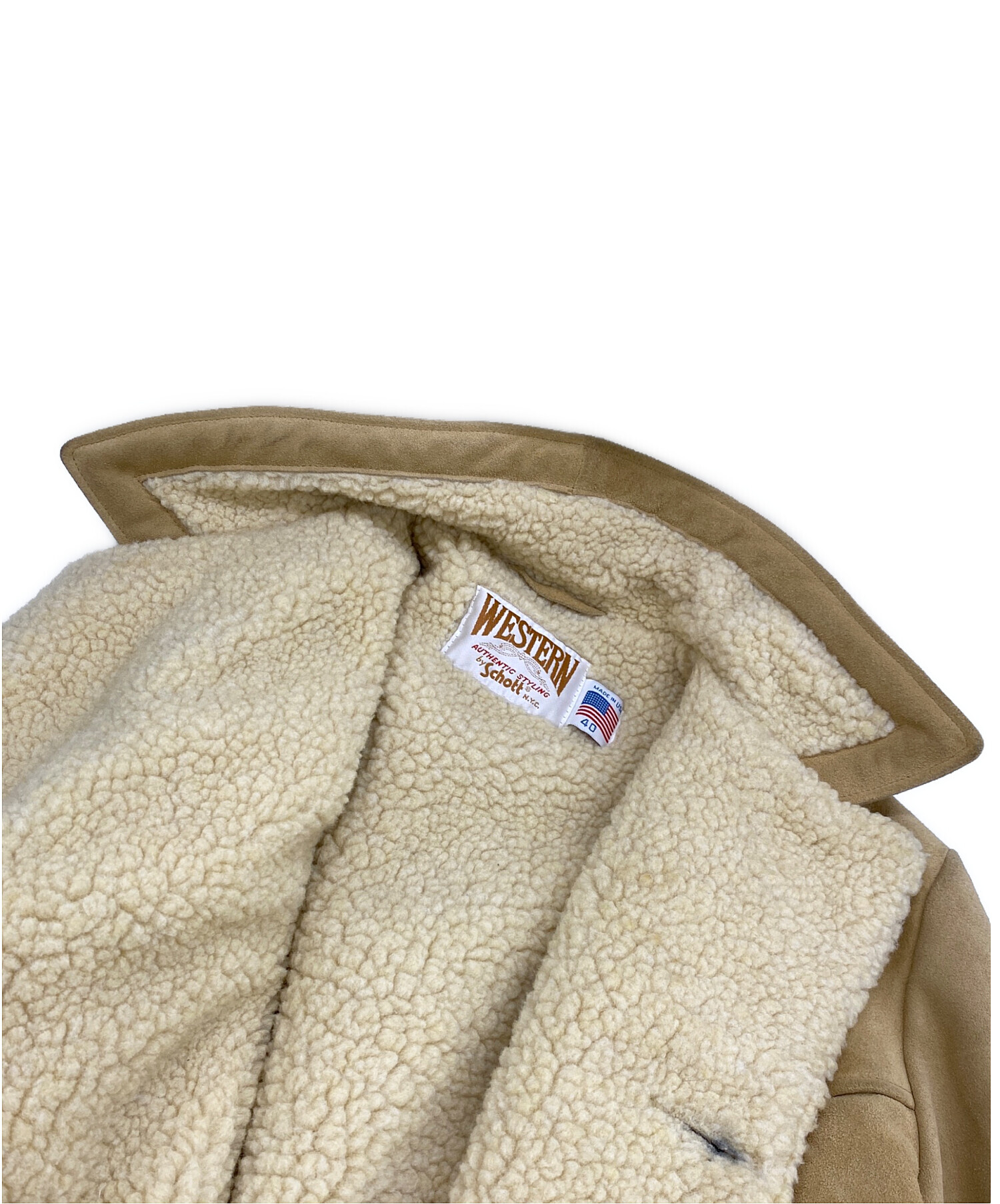 schott ベージュ ミリタリージャケット ボアジャケット schott