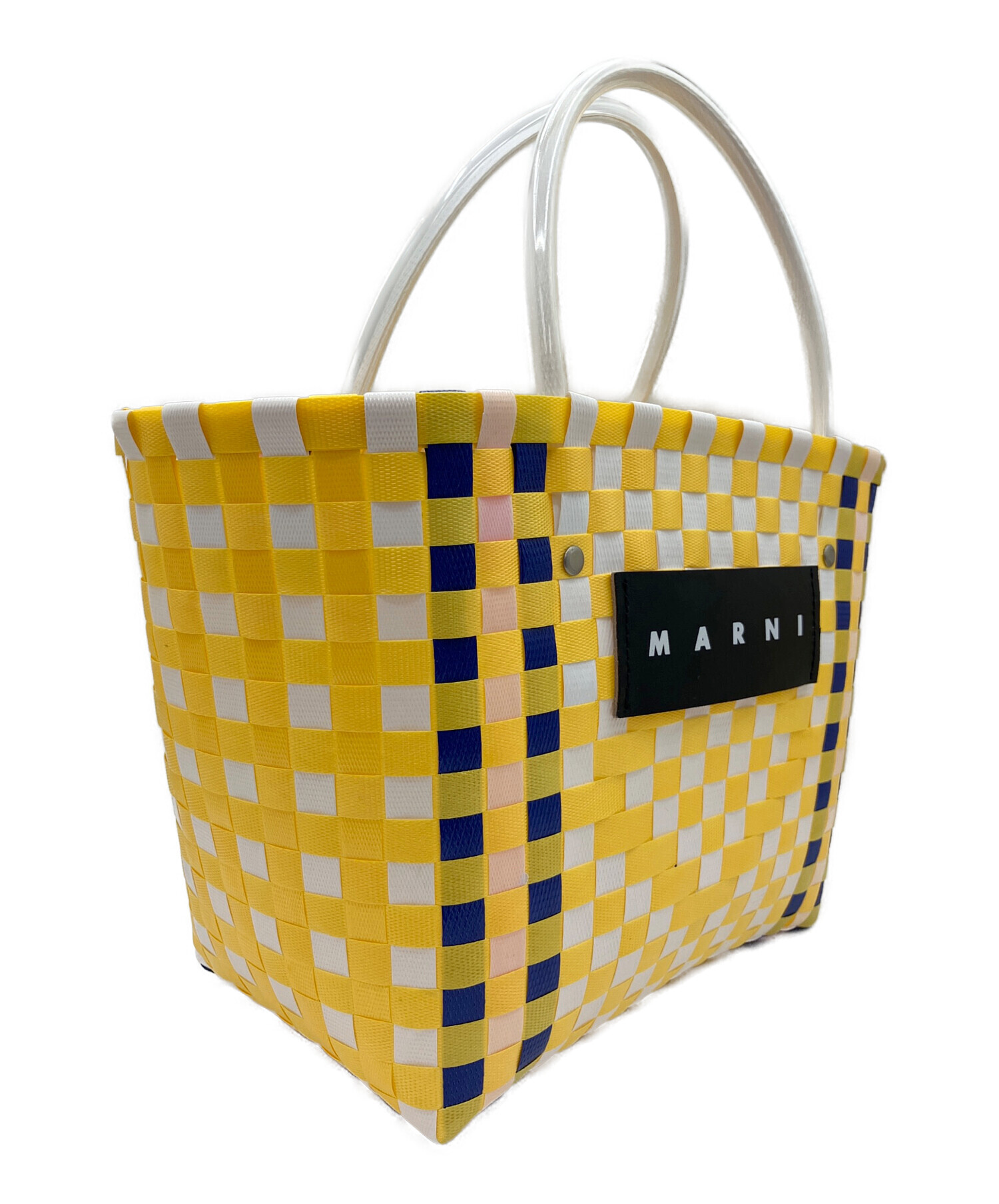 中古・古着通販】MARNI (マルニ) カゴバッグ イエロー×ホワイト