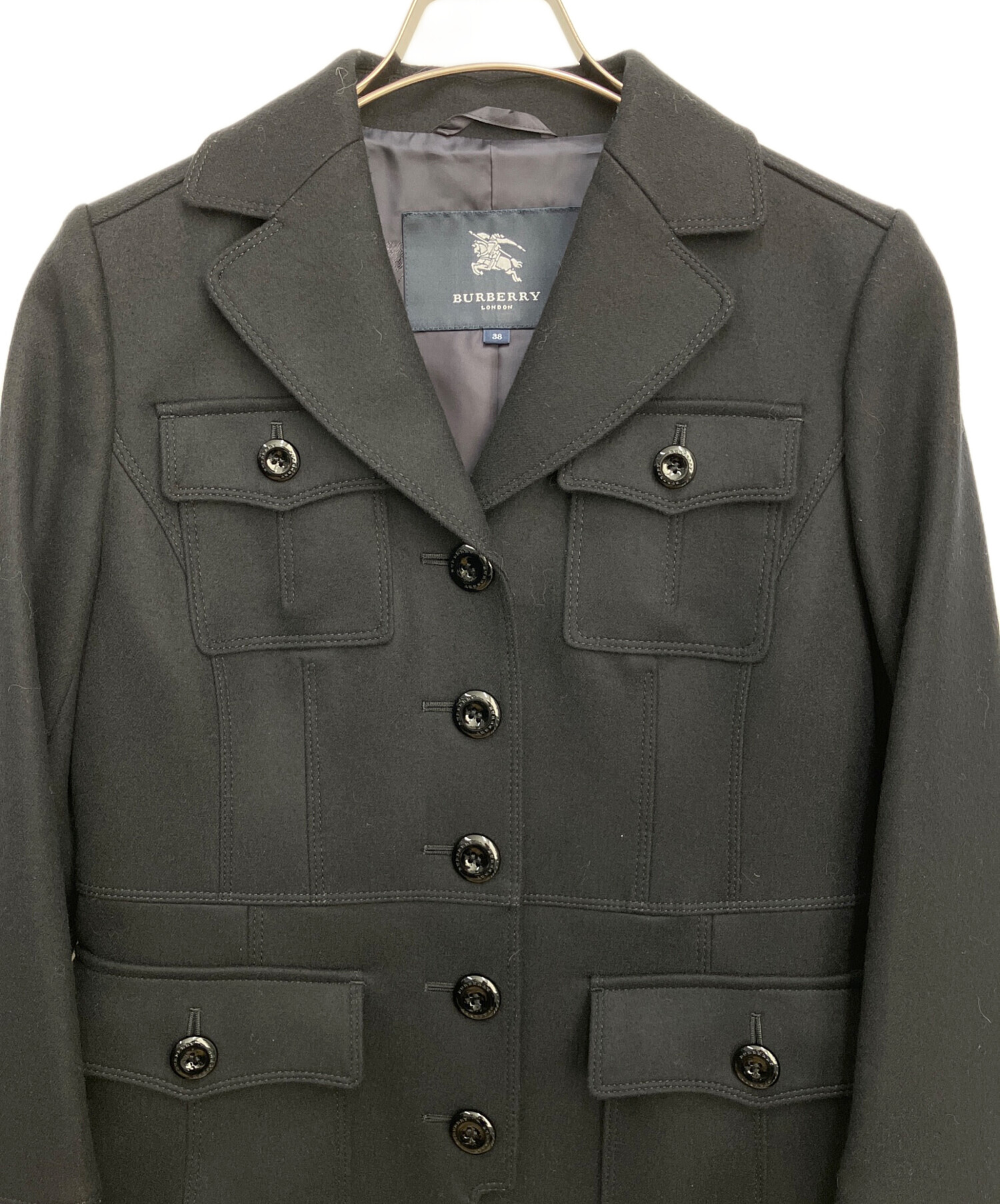 中古・古着通販】BURBERRY (バーバリー) ロングコート ブラック サイズ 