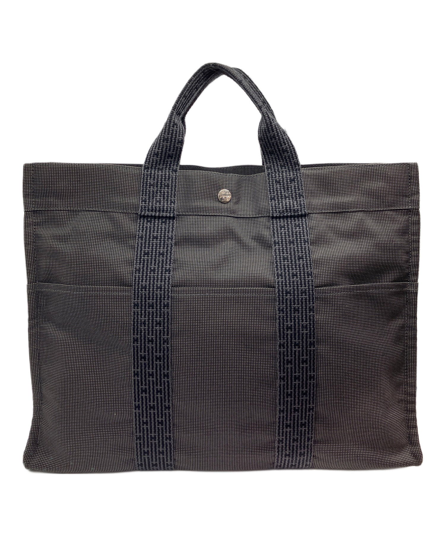 エルメス エールライン トートバッグ ダークグレー【中古・美品】 中古・古着通販】HERMES (エルメス) エールライン トートバッグ グレー