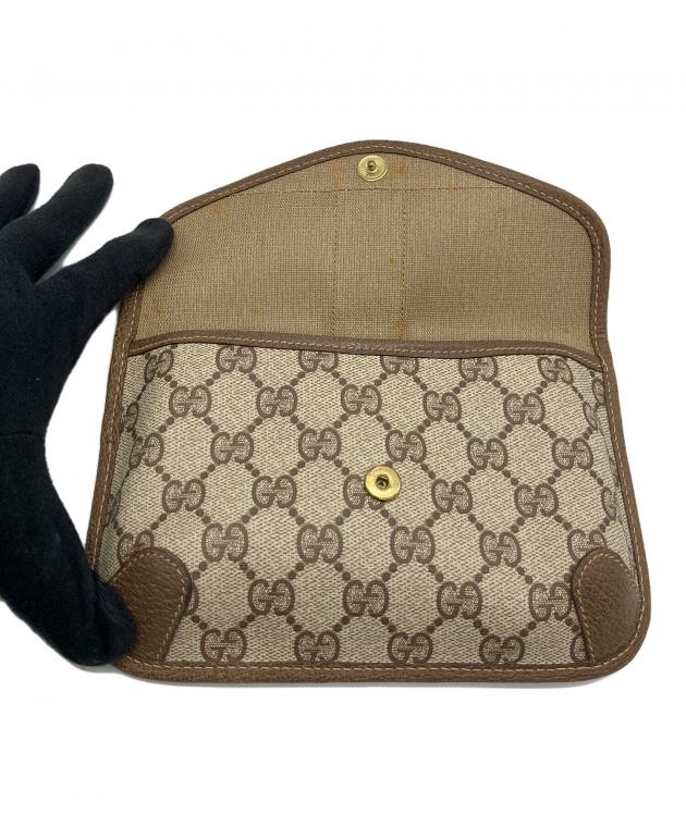 中古・古着通販】GUCCI (グッチ) ポーチ GG シェリーライン ブラウン