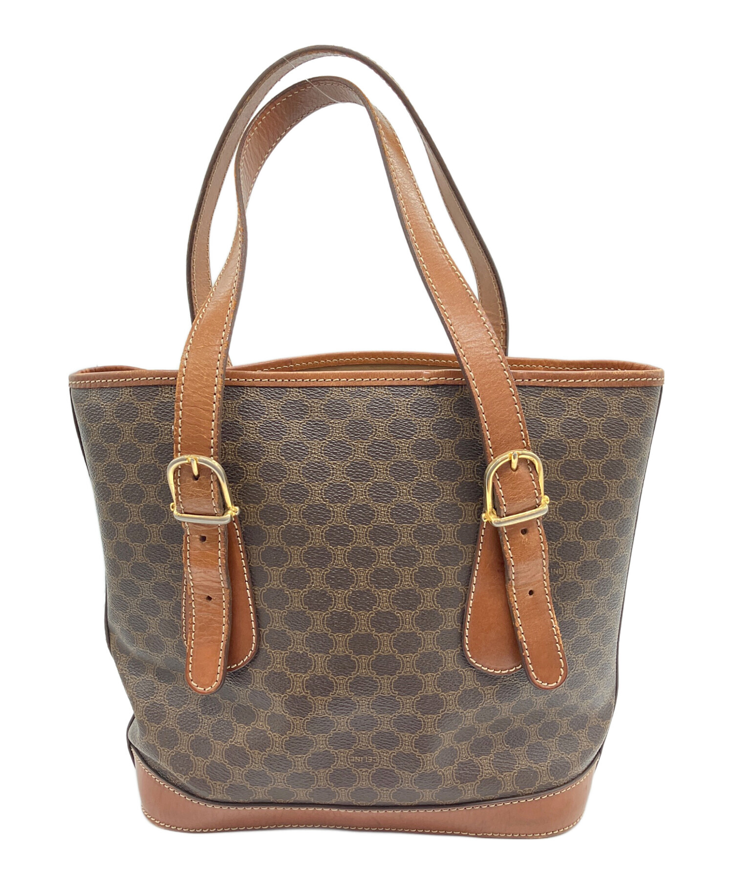 中古・古着通販】CELINE (セリーヌ) マカダム柄 ハンドバッグ ブラウン 