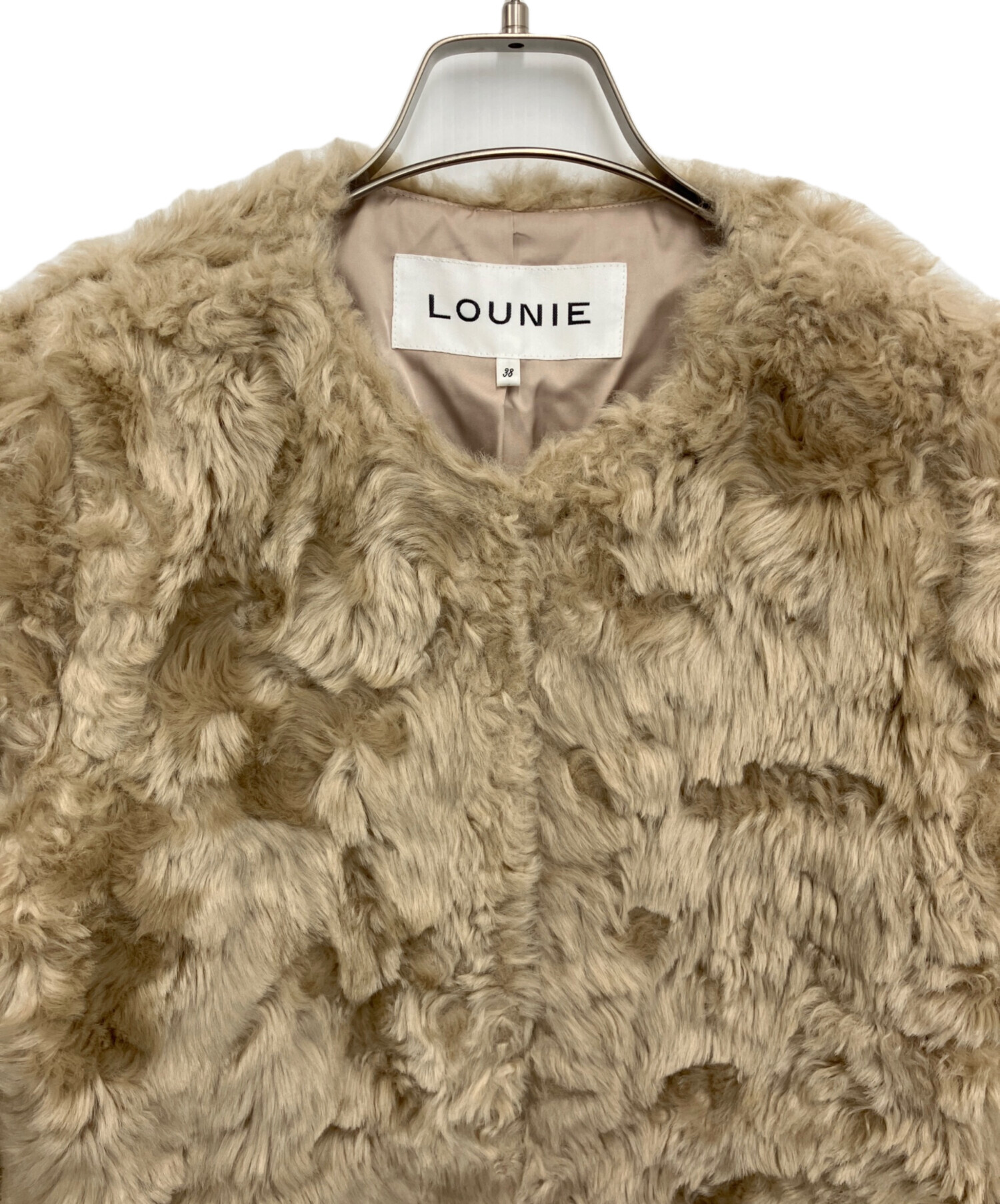 中古・古着通販】LOUNIE (ルーニー) フェイクムートンコート ベージュ 