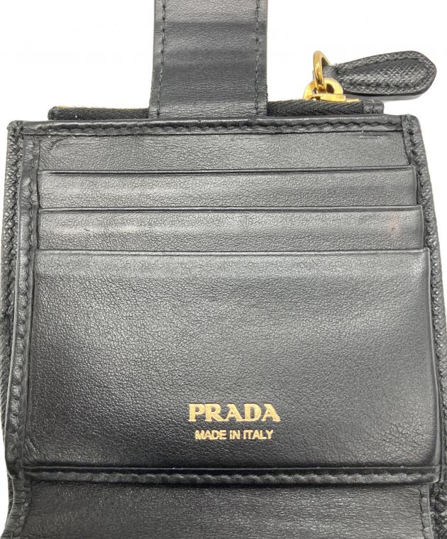 中古・古着通販】PRADA (プラダ) コンパクトウォレット サフィアーノ