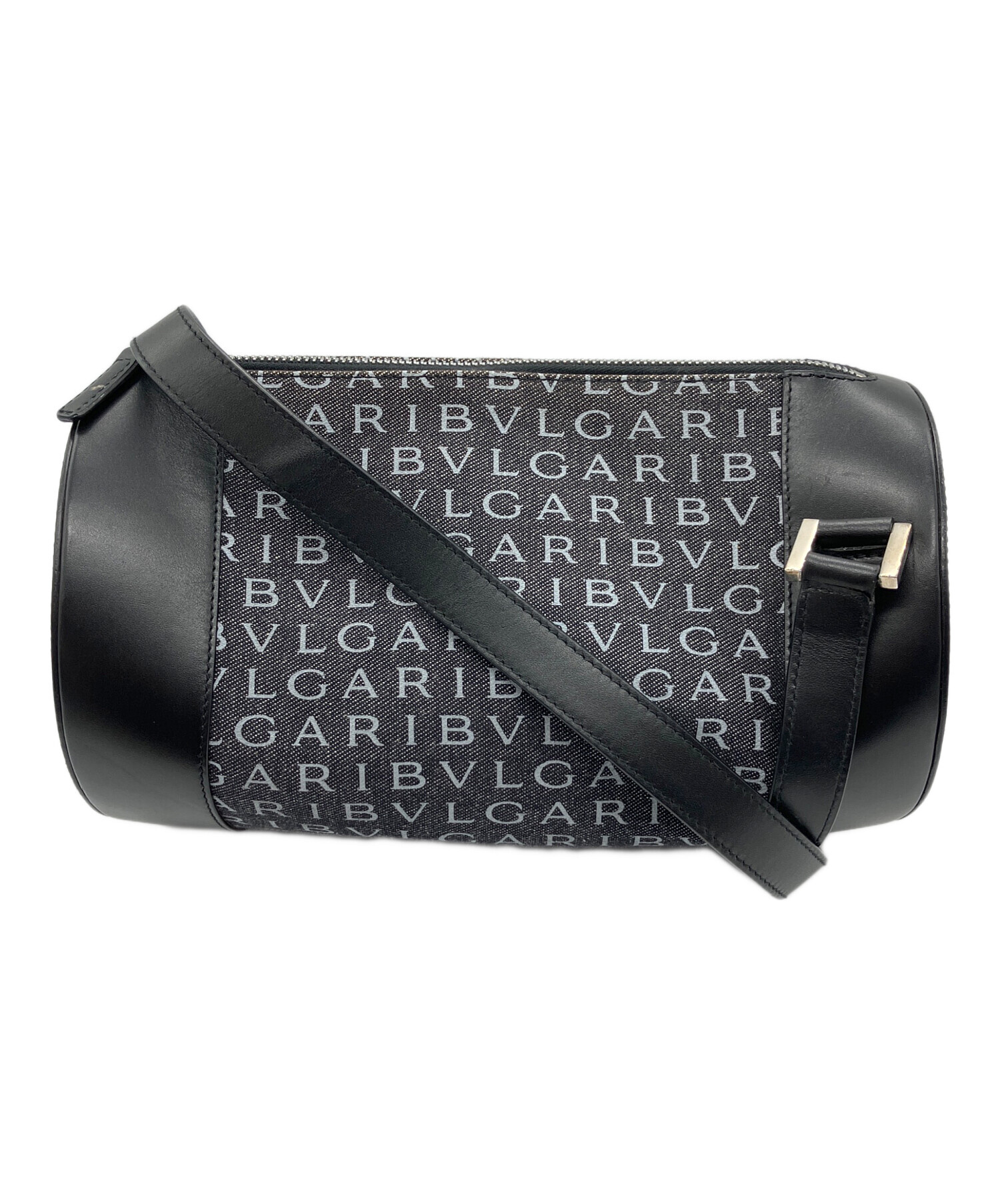 新品未使用✨ブルガリ ボディバッグ ロゴマニア サークルロゴ 黒 ブラック 中古・古着通販】BVLGARI (ブルガリ) ロゴマニア ブラック×グレー