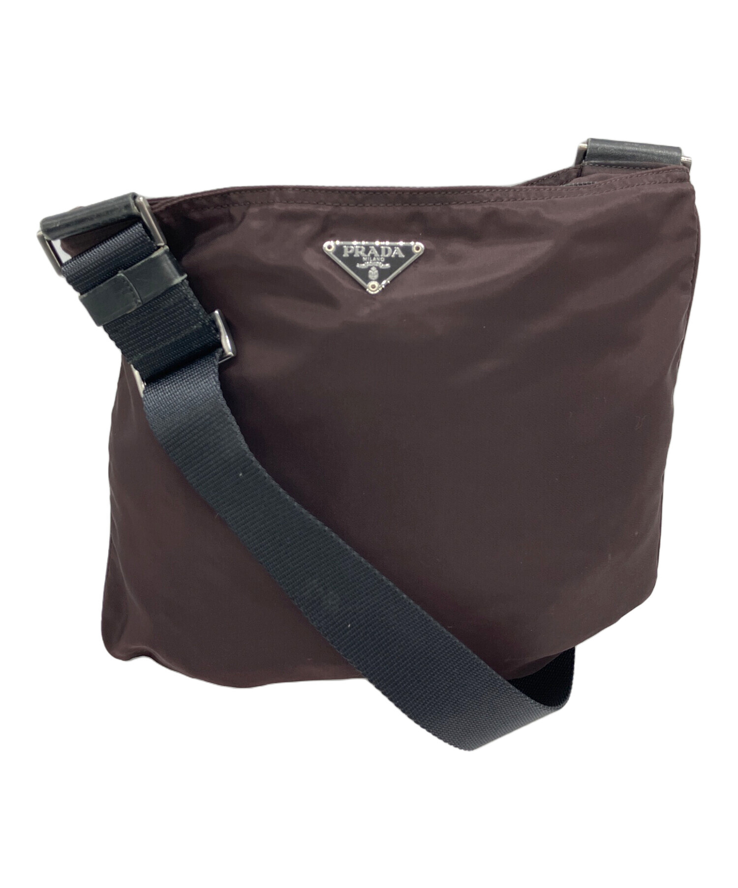 中古・古着通販】PRADA (プラダ) ナイロンサコッシュ ブラウン