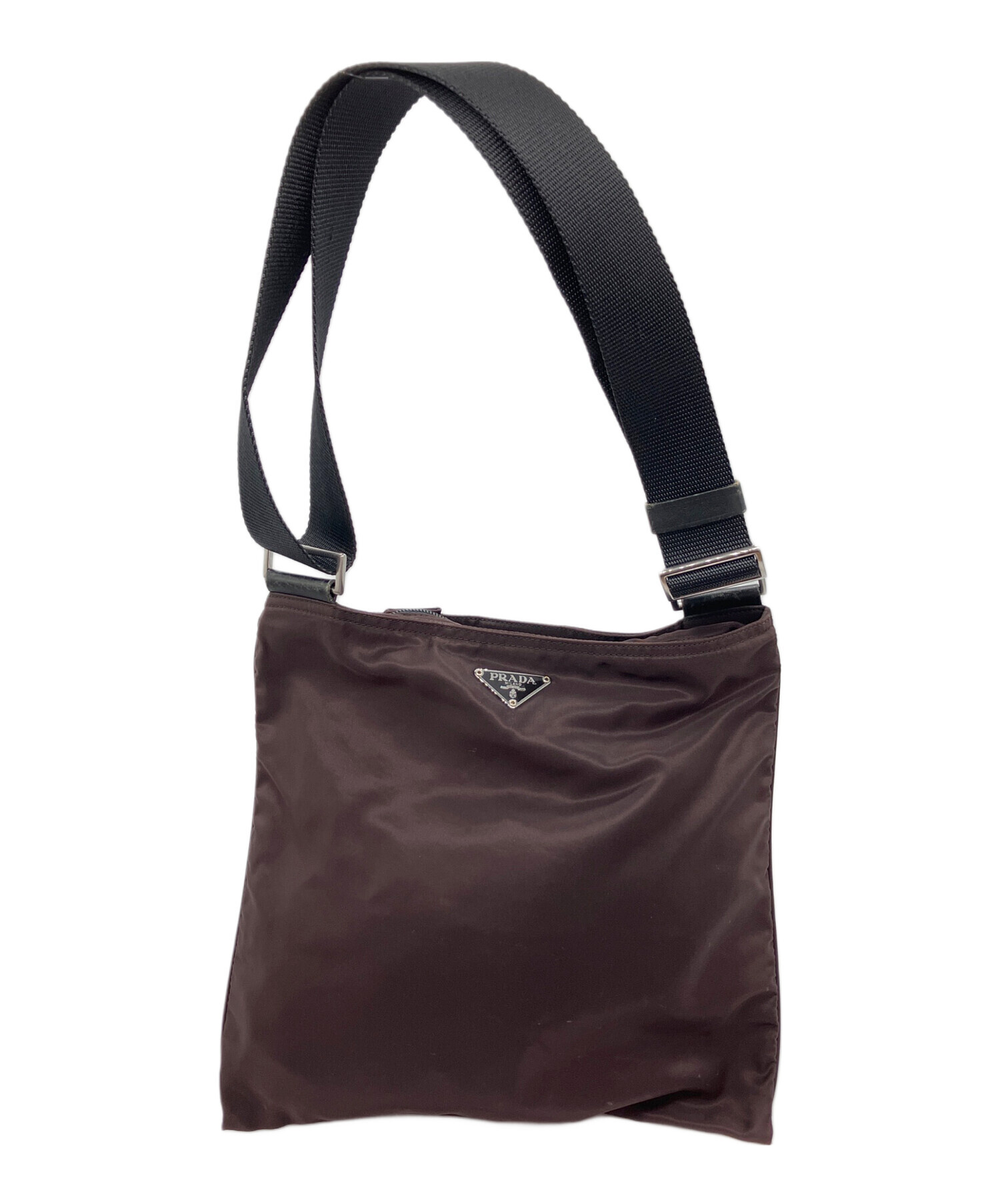 中古・古着通販】PRADA (プラダ) ナイロンサコッシュ ブラウン