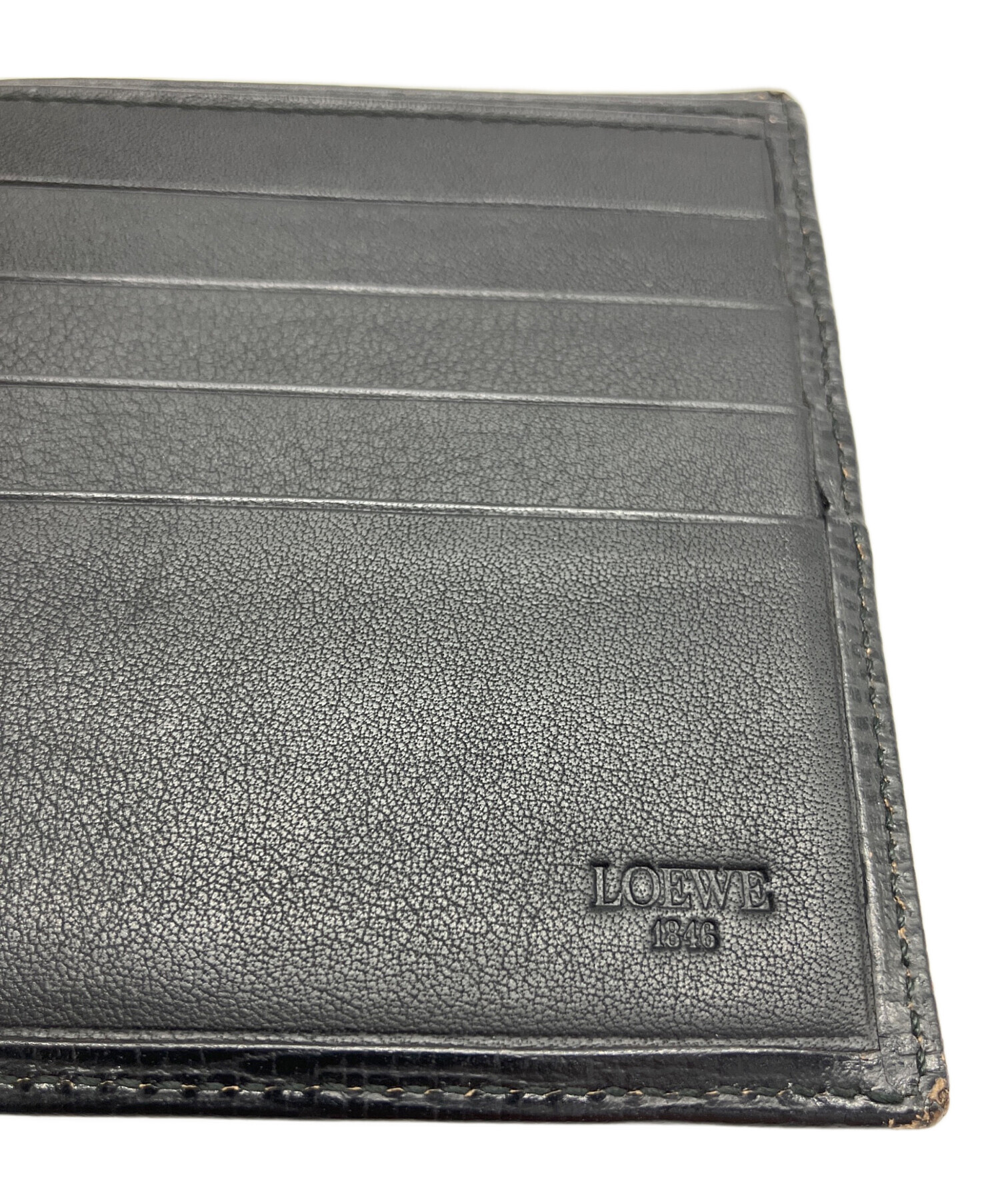 中古・古着通販】LOEWE (ロエベ) 2つ折り財布 アナグラム ブラック