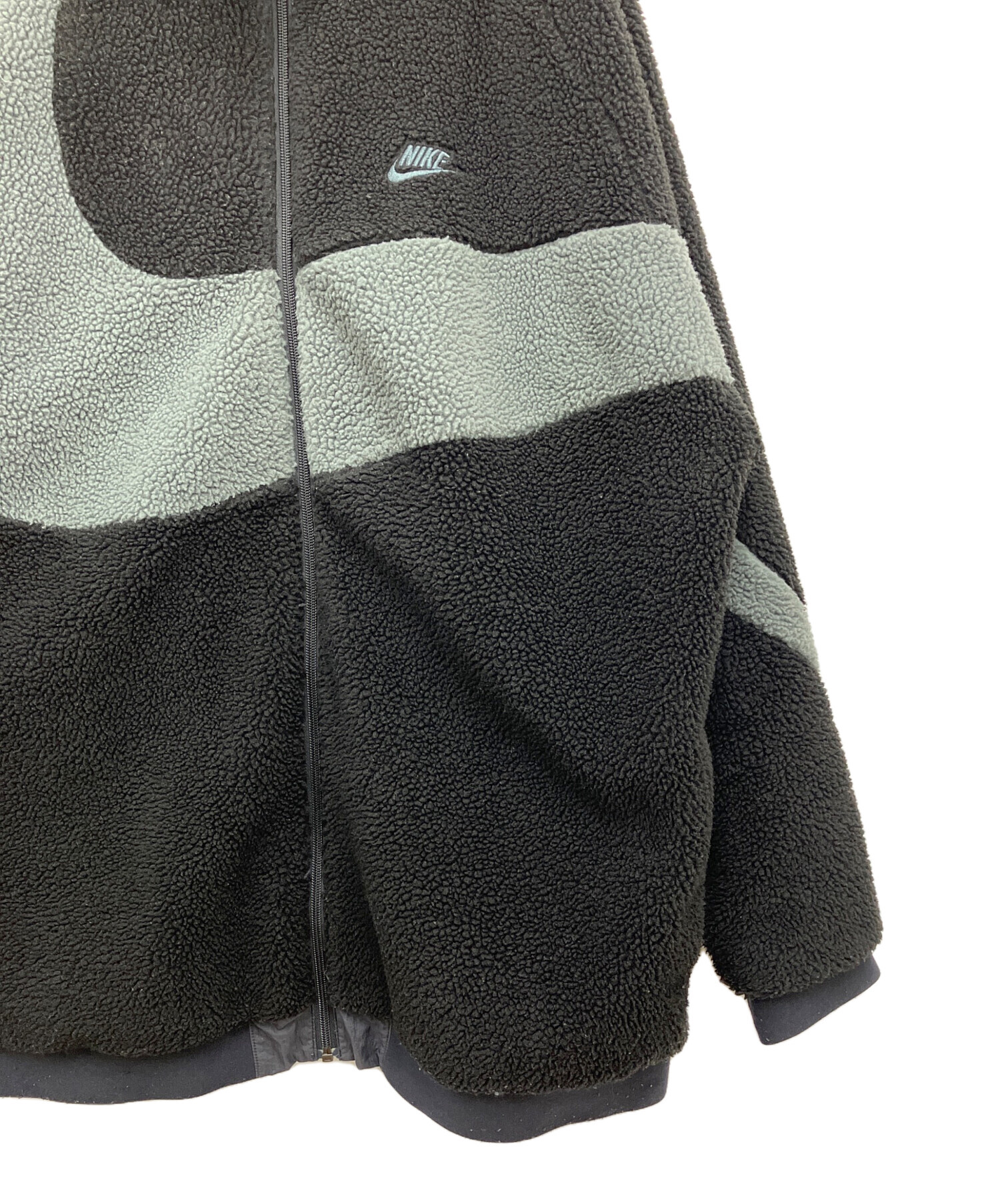 中古・古着通販】NIKE (ナイキ) ボアジャケット ブラック×グレー