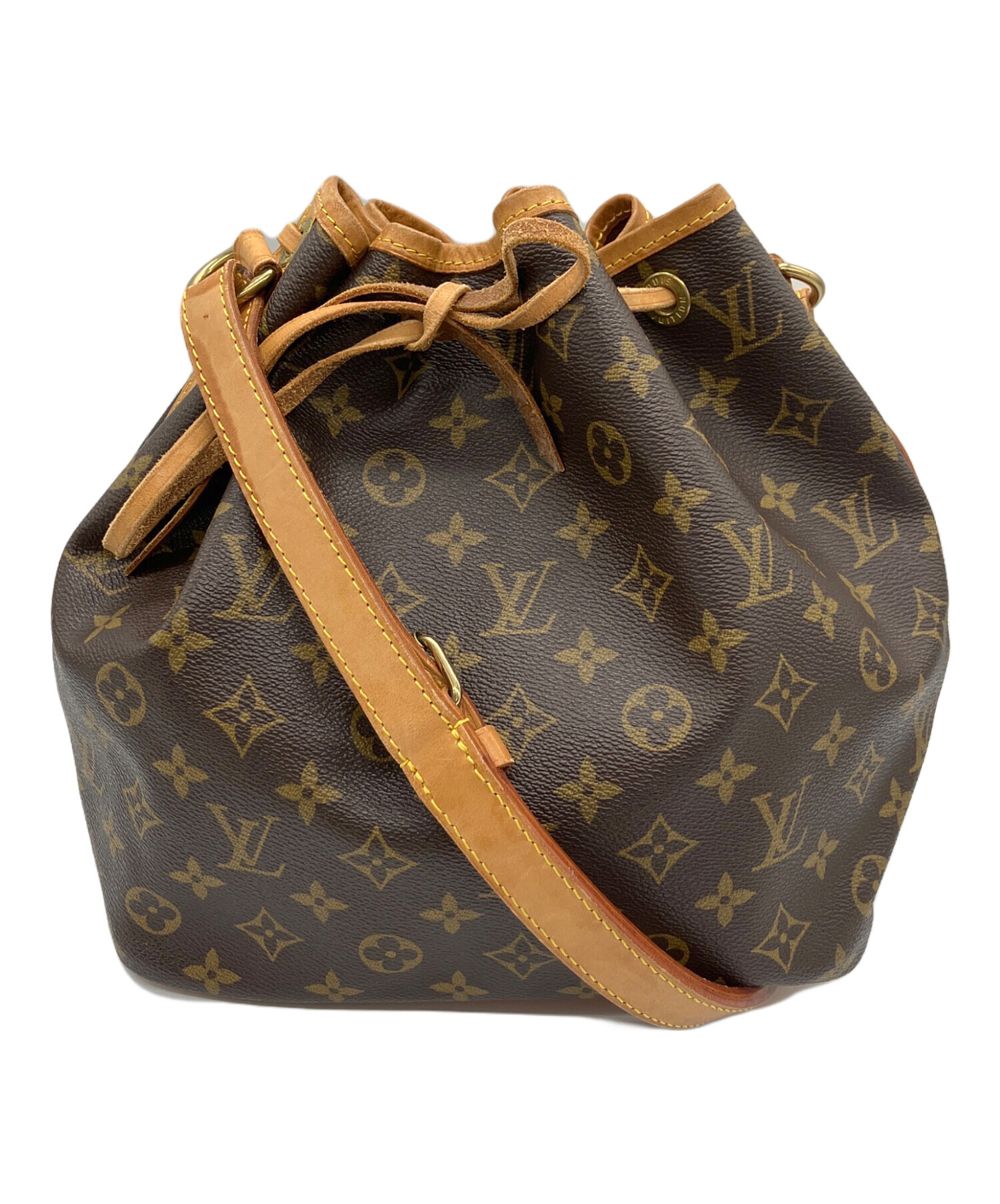 ルイヴィトン LOUIS VUITTON】訳あり・モノグラム プチノエ巾着バック 