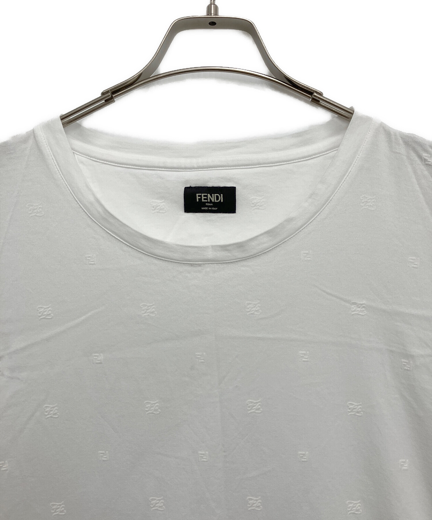 中古・古着通販】FENDI (フェンディ) エンボス加工Tシャツ ホワイト 