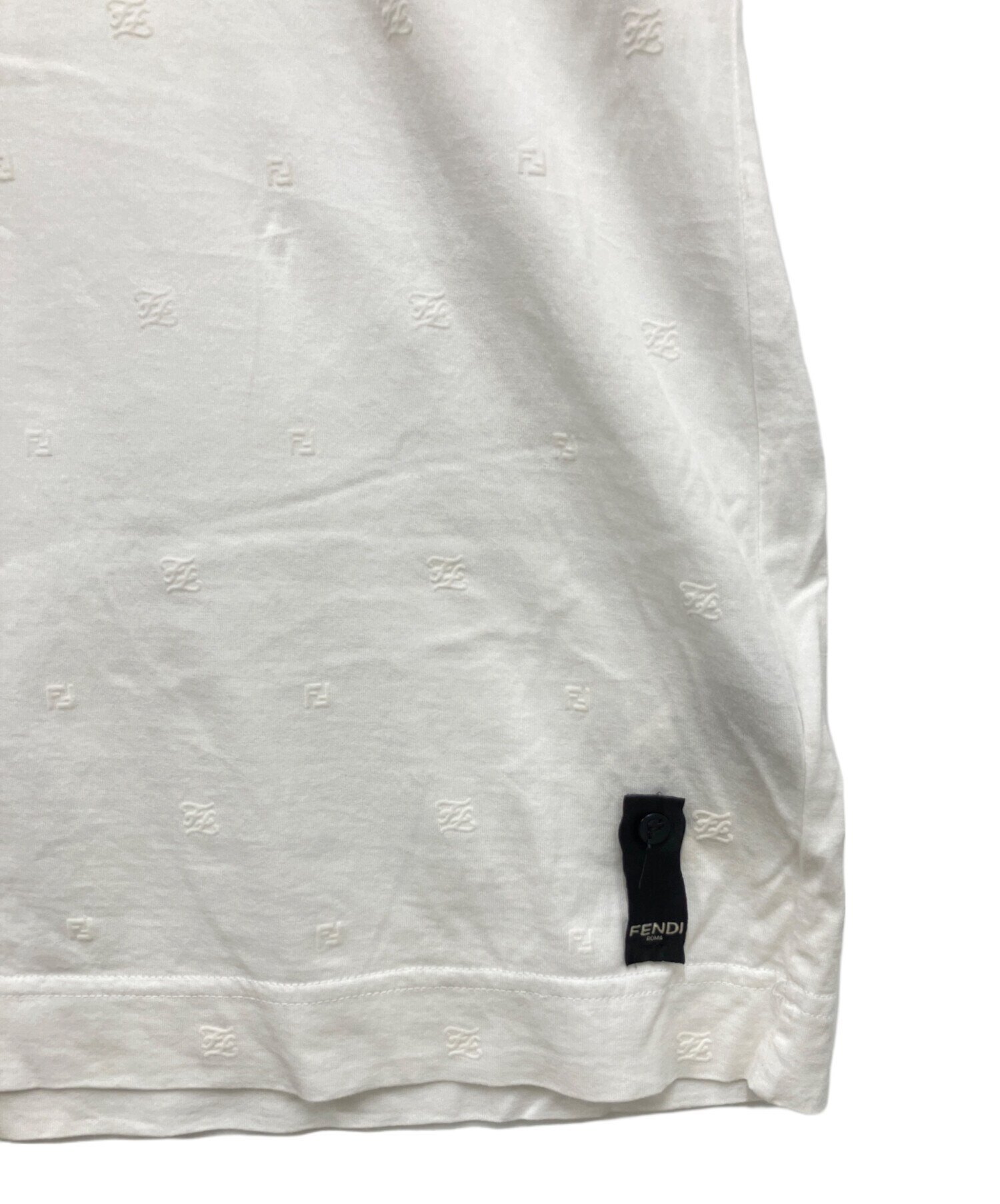 中古・古着通販】FENDI (フェンディ) エンボス加工Tシャツ ホワイト 