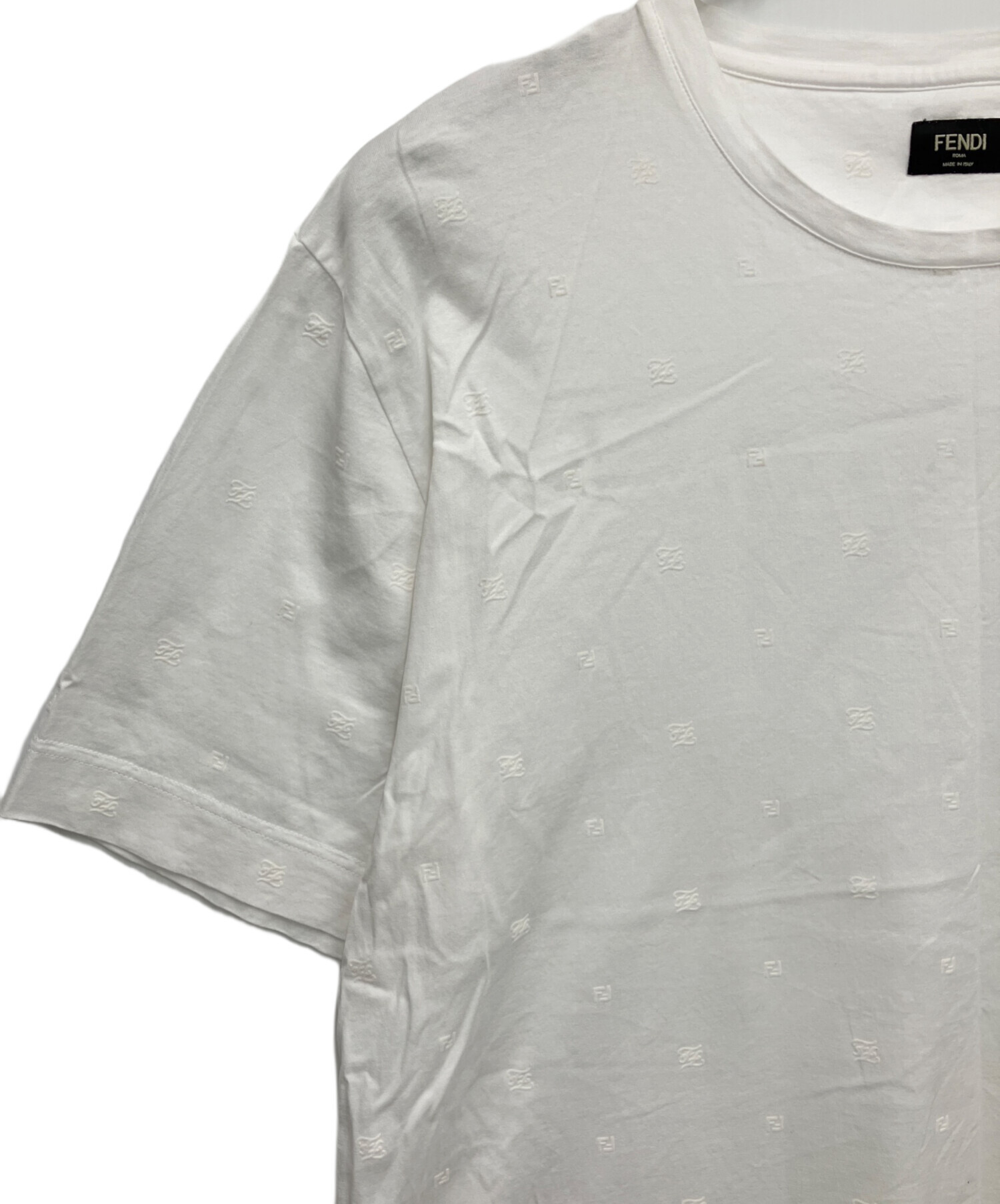 中古・古着通販】FENDI (フェンディ) エンボス加工Tシャツ ホワイト 