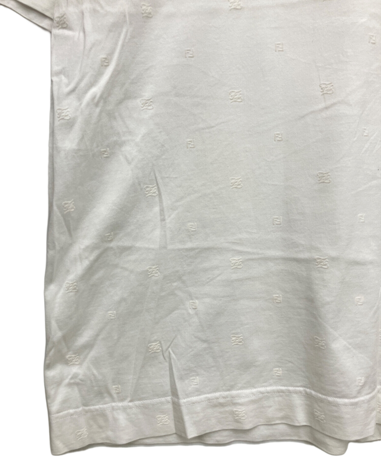 中古・古着通販】FENDI (フェンディ) エンボス加工Tシャツ ホワイト 