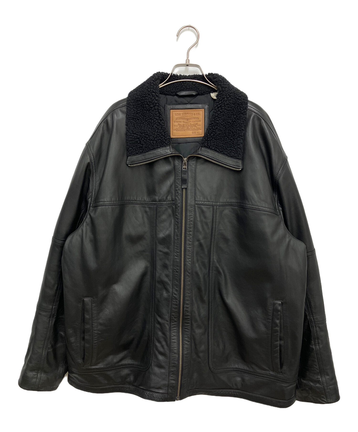 中古・古着通販】LEVI'S (リーバイス) ラムレザージャケット ブラック 中古・古着通販】LEVI'S (リーバイス) ラムレザージャケット ブラック