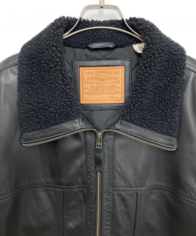 中古・古着通販】LEVI'S (リーバイス) ラムレザージャケット ブラック