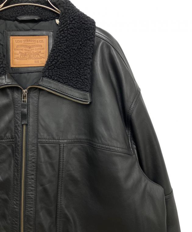 中古・古着通販】LEVI'S (リーバイス) ラムレザージャケット ブラック