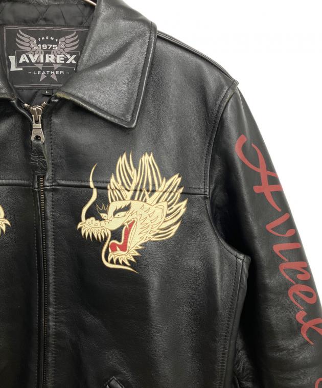 中古・古着通販】AVIREX (アヴィレックス) レザージャケット ブラック