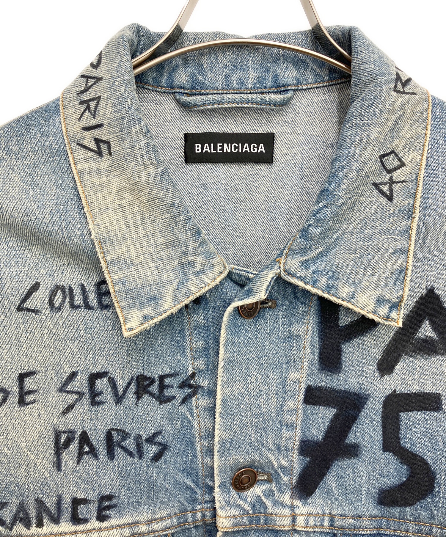BALENCIAGA バレンシアガ　デニムジャケット44 サイズ 中古・古着通販】BALENCIAGA (バレンシアガ) グラフィティデニム
