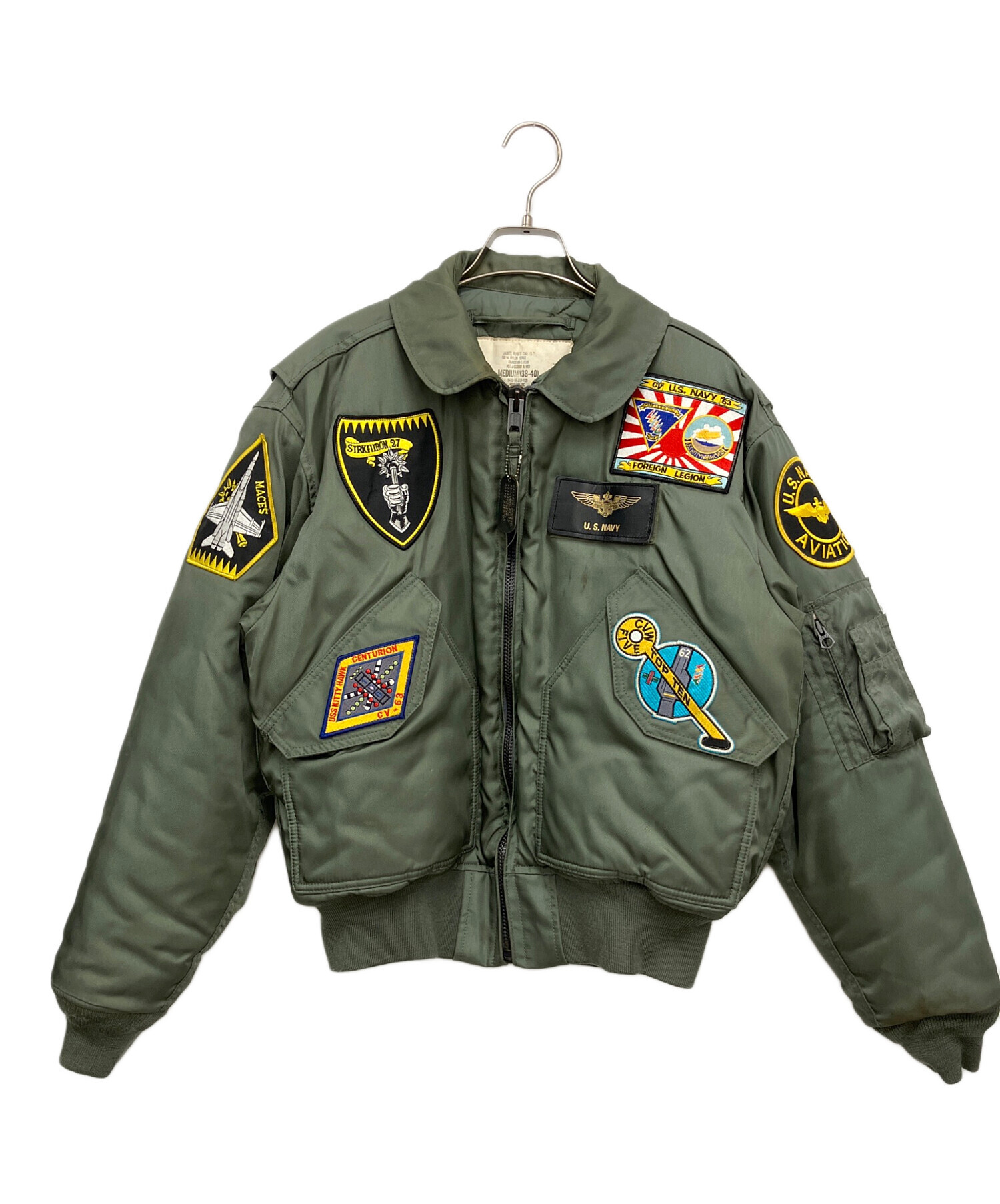 中古・古着通販】HOUSTON (ヒューストン) フライトジャケット グリーン 中古・古着通販】HOUSTON (ヒューストン) フライトジャケット グリーン